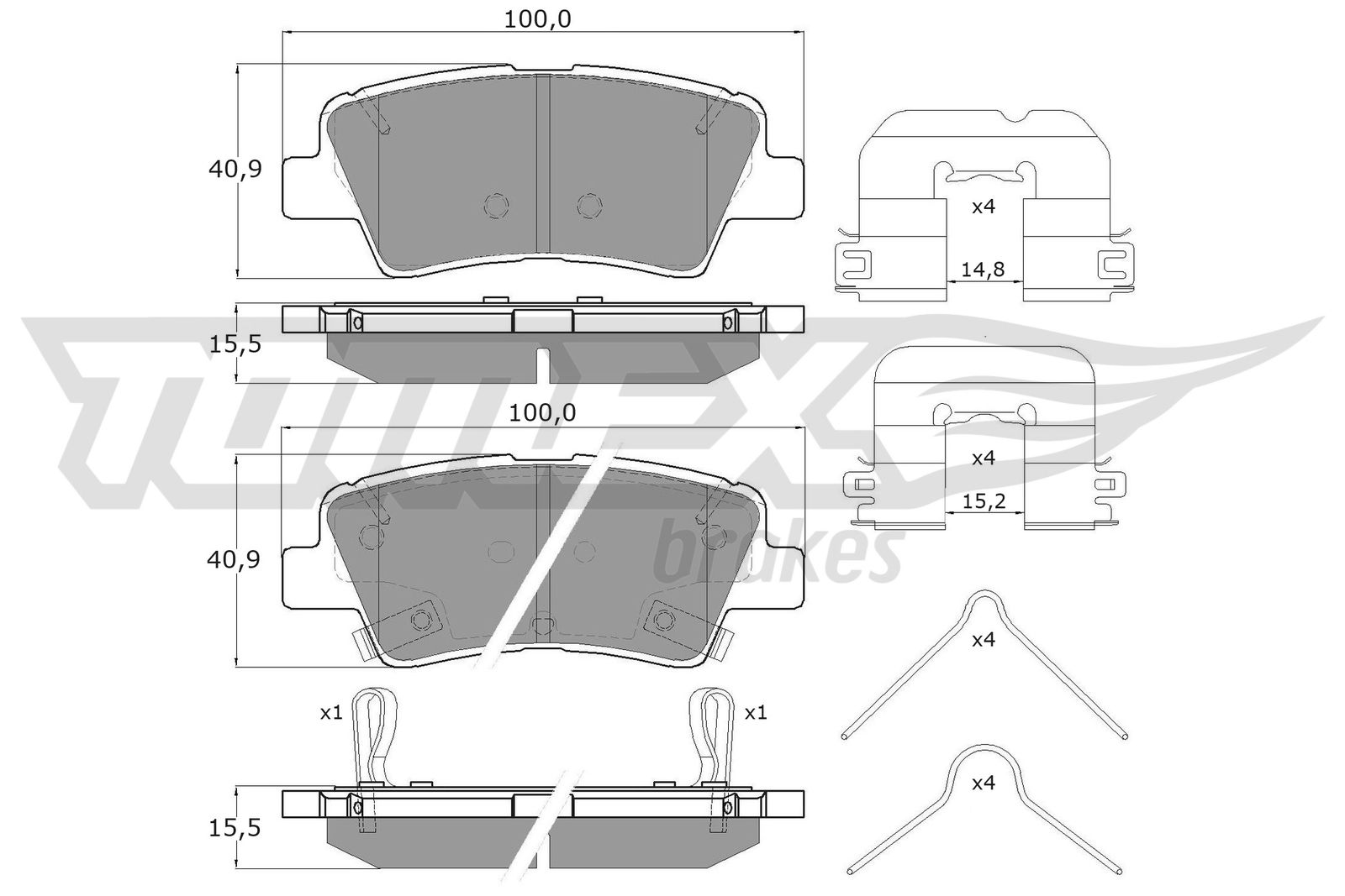 Brake Pad Set, disc brake (TX 17-481)