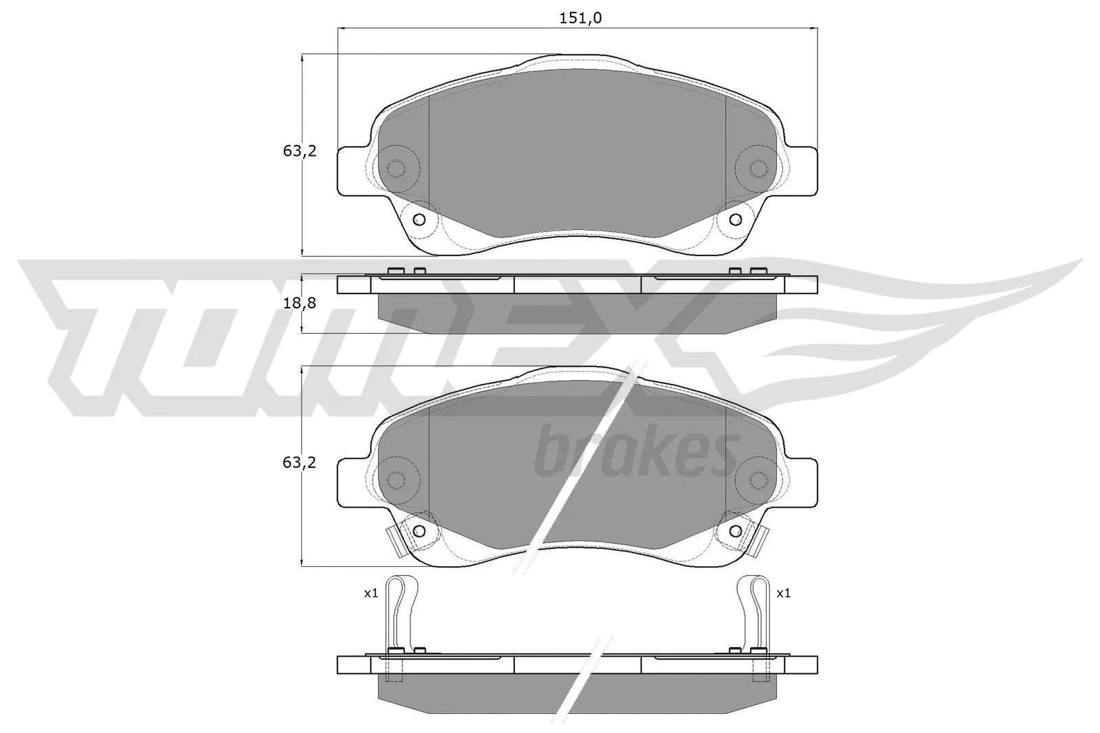 Brake Pad Set, disc brake (TX 13-61)