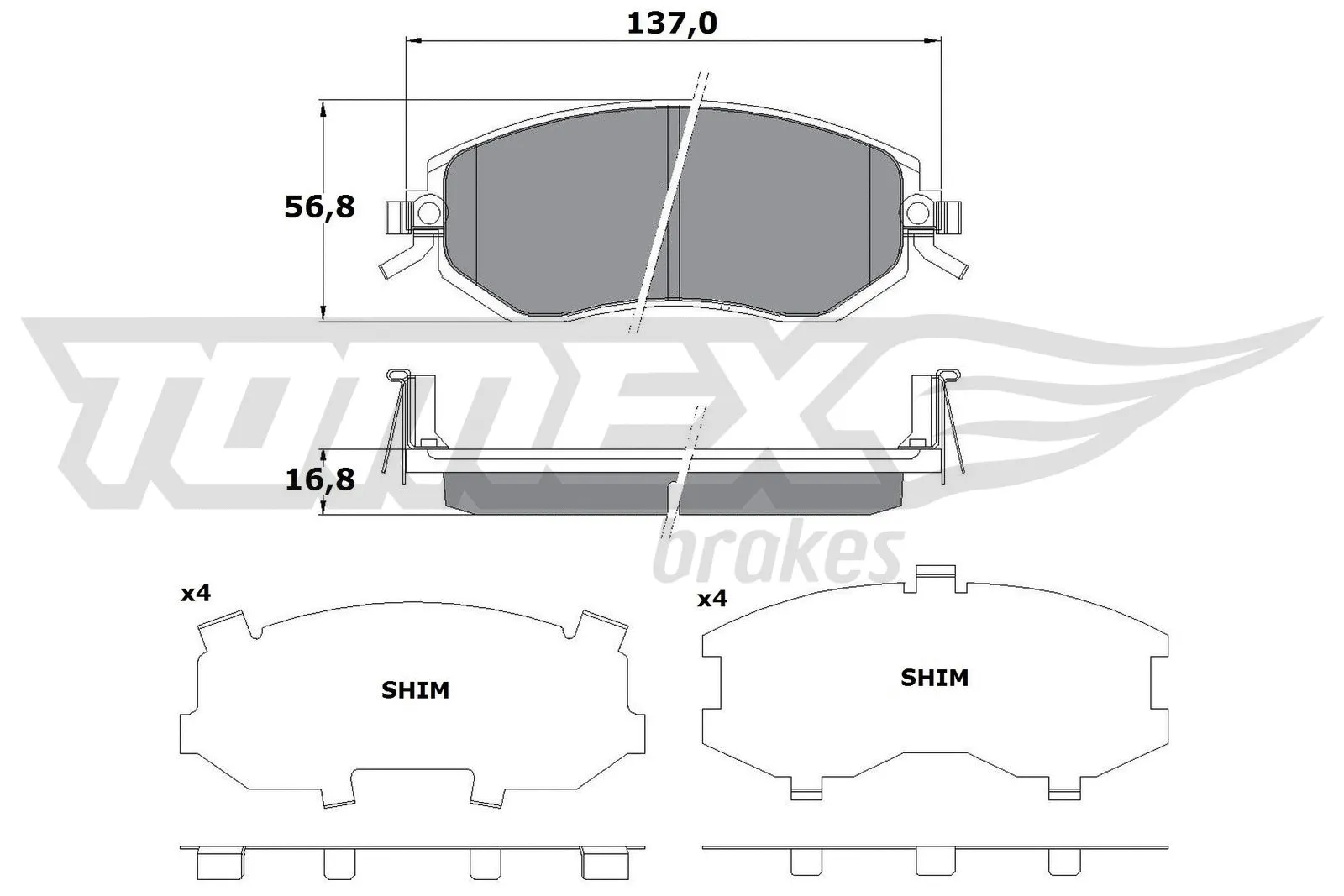 Brake Pad Set, disc brake (TX 17-65)
