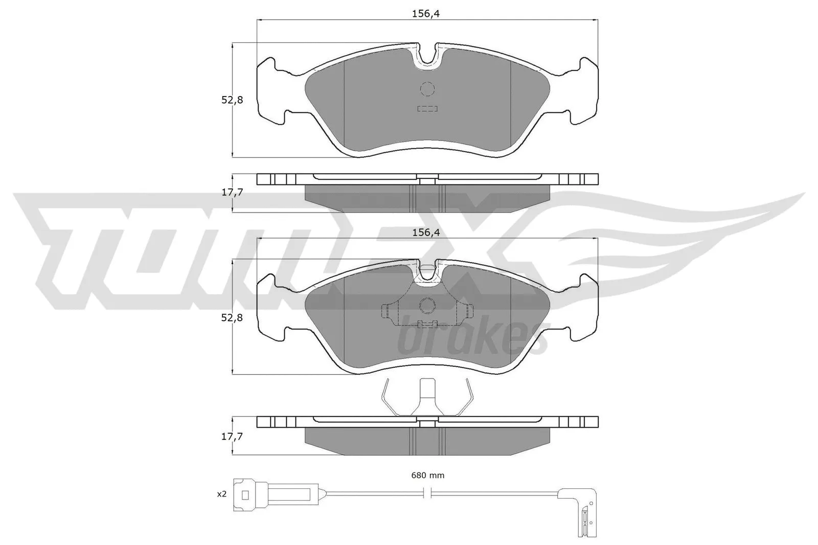 Brake Pad Set, disc brake (TX 10-681)