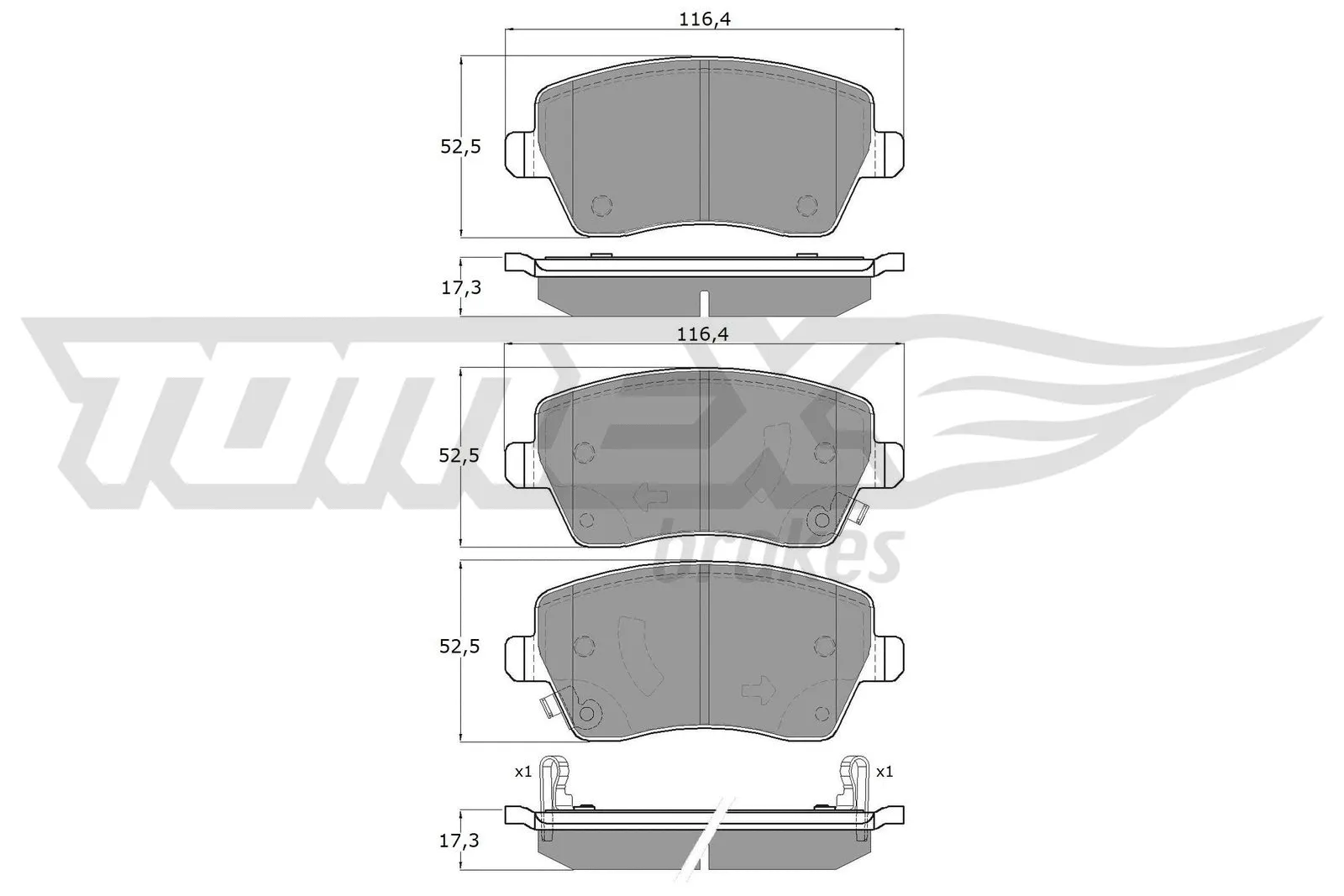 Brake Pad Set, disc brake (TX 14-161)