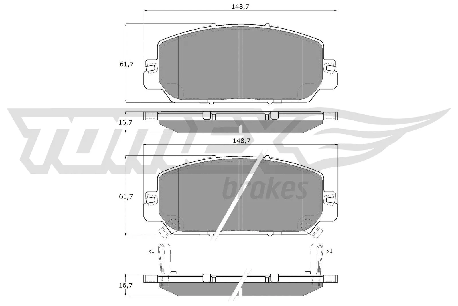 Brake Pad Set, disc brake (TX 19-65)
