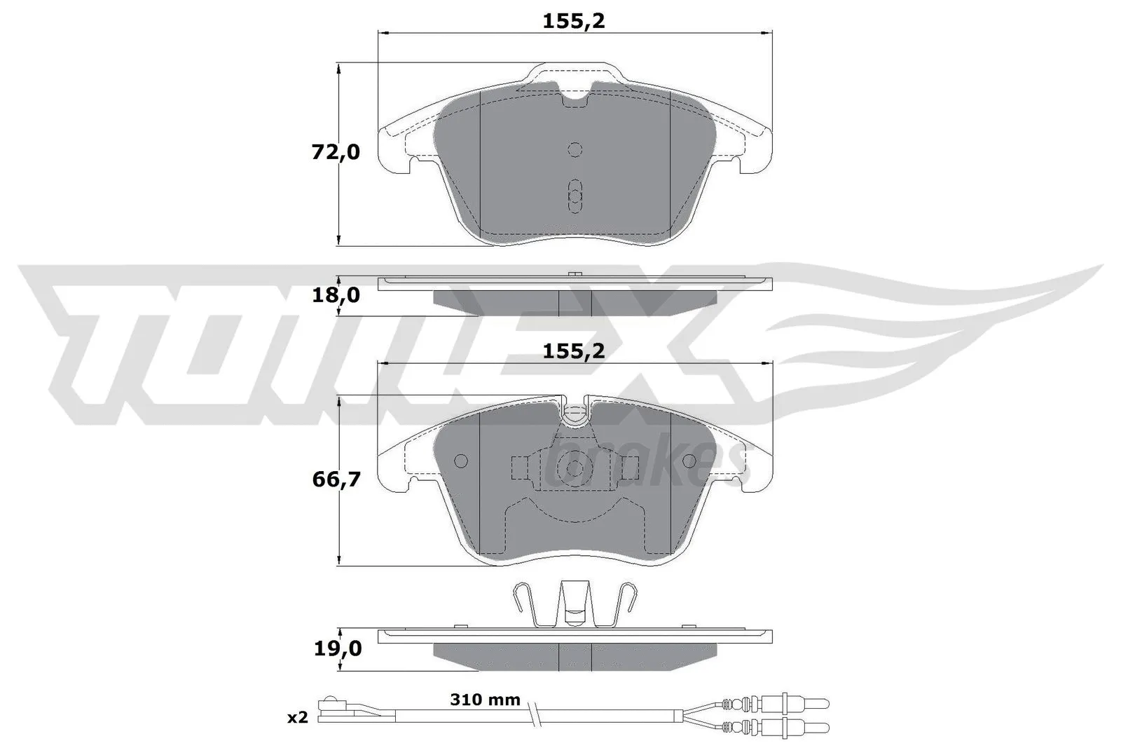 Brake Pad Set, disc brake (TX 16-55)
