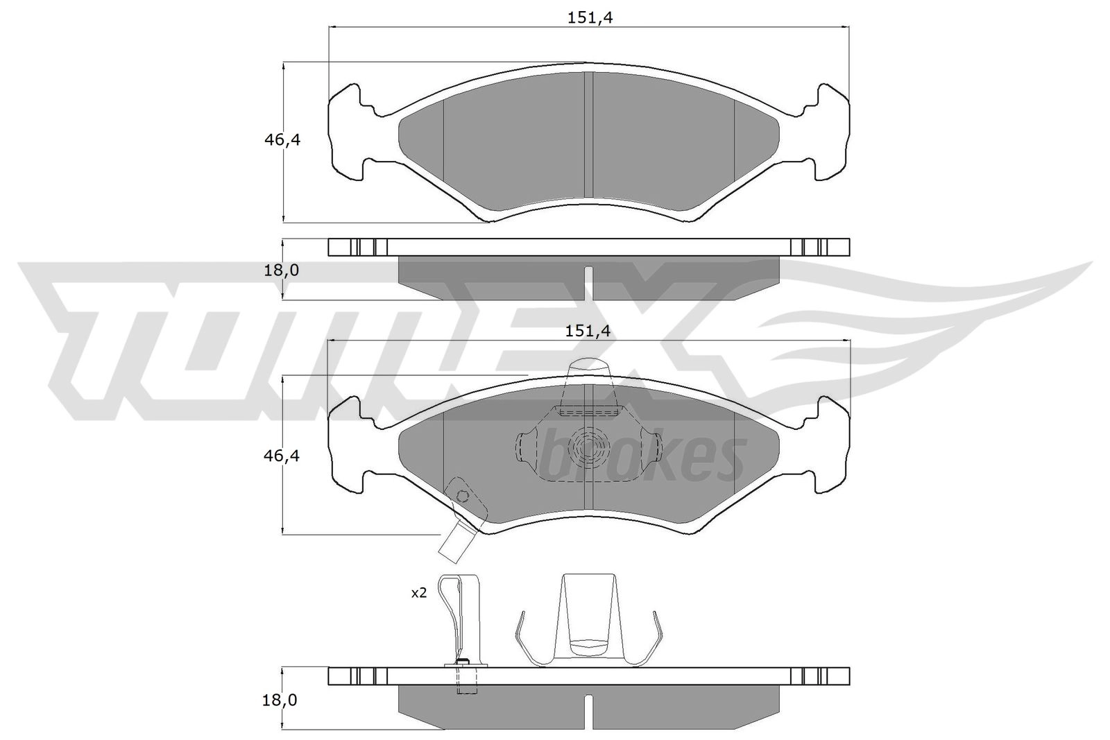 Brake Pad Set, disc brake (TX 10-29)