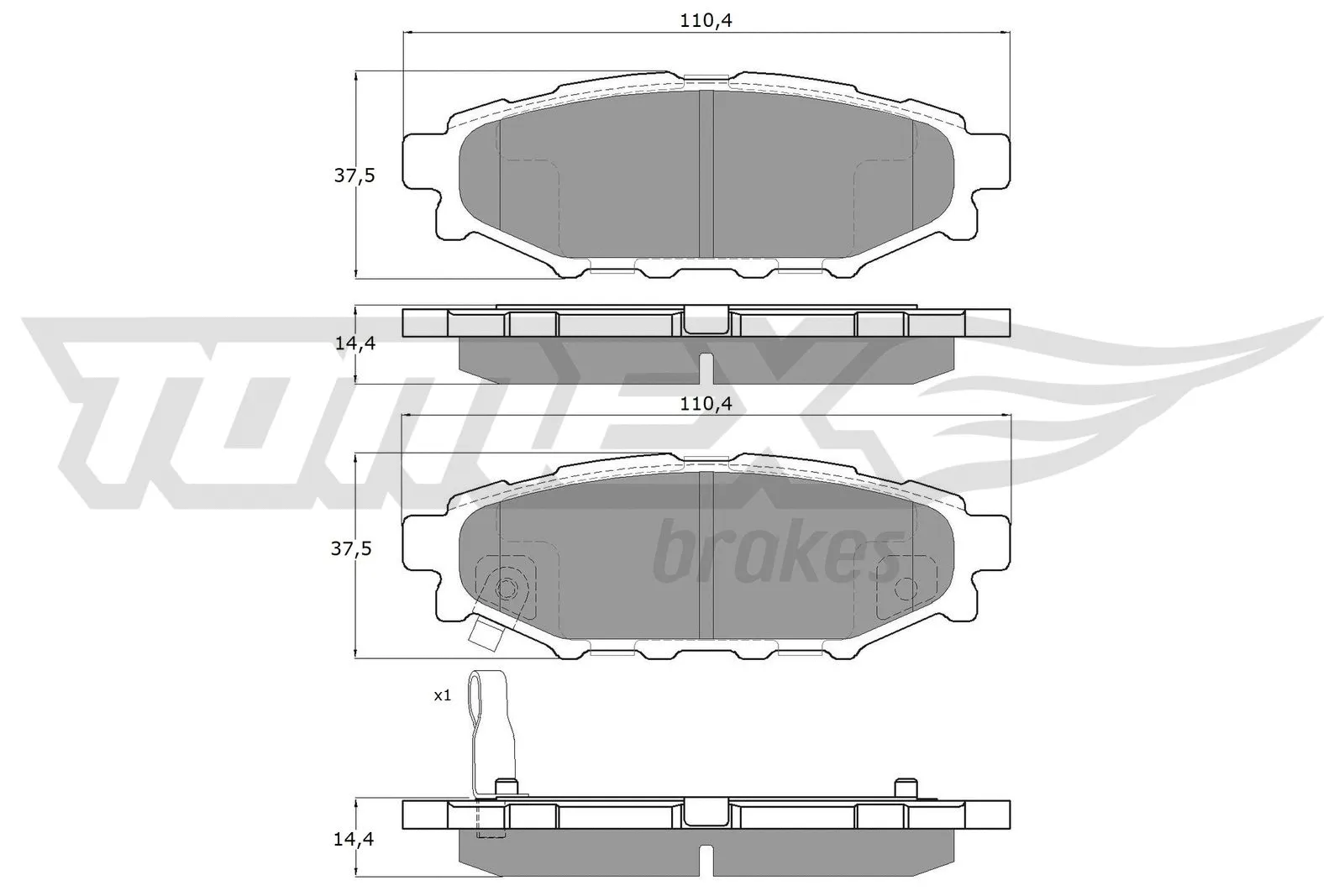 Brake Pad Set, disc brake (TX 15-37)