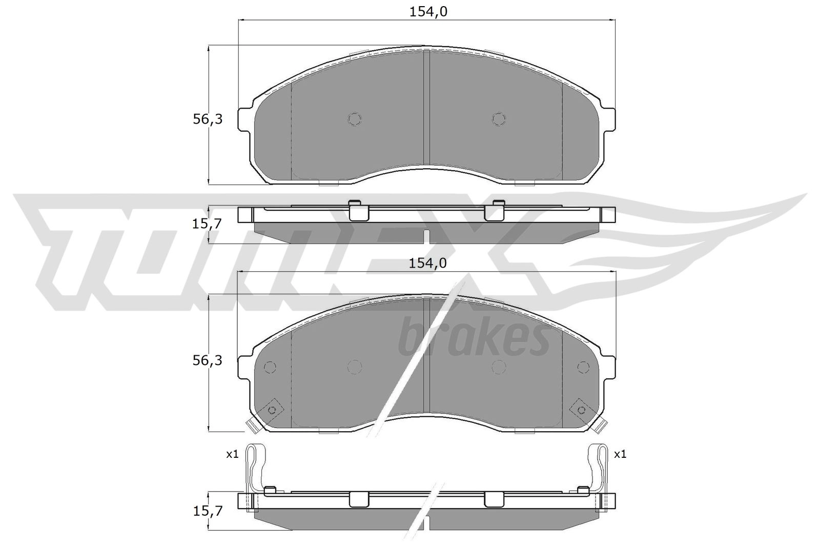 Brake Pad Set, disc brake (TX 12-42)