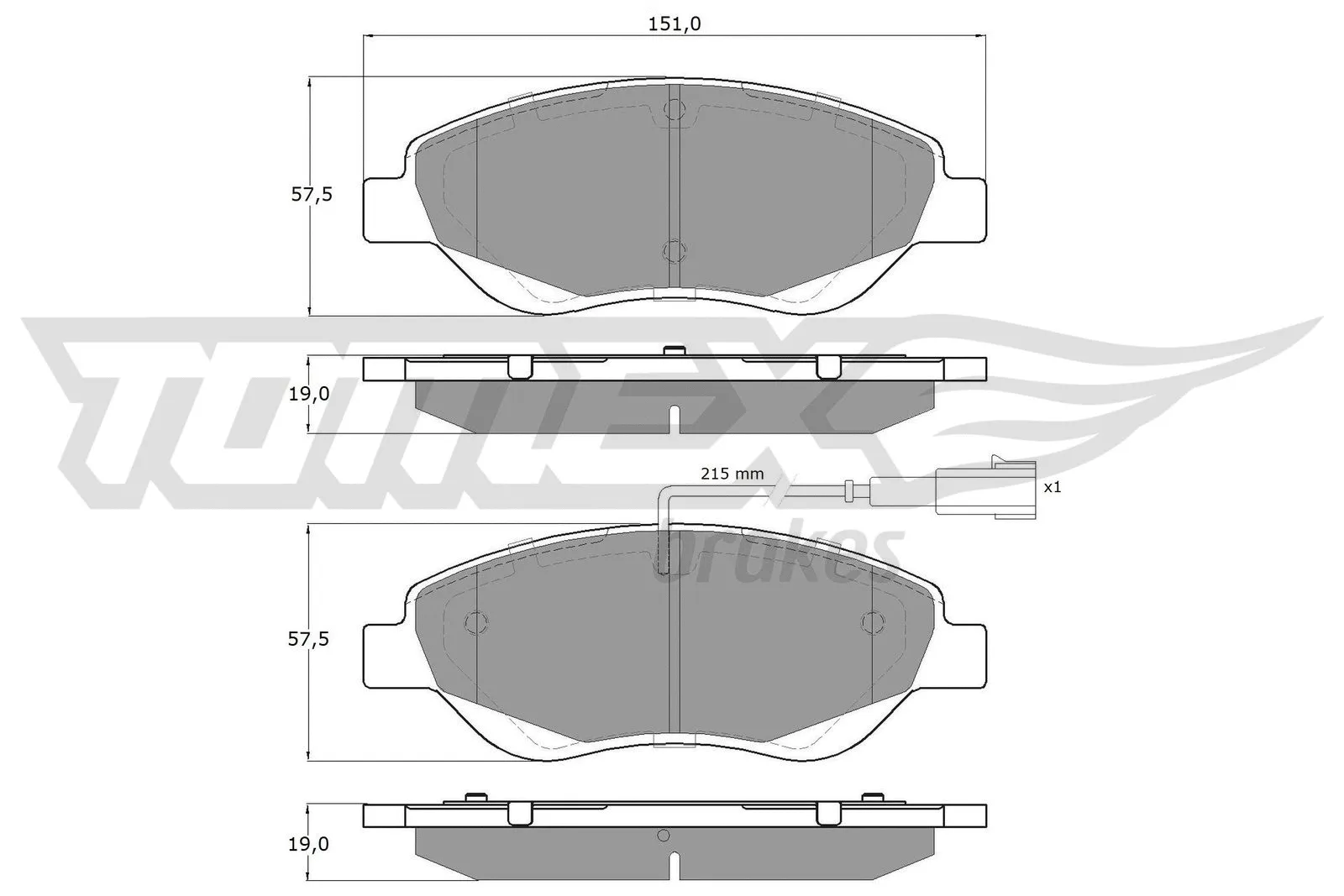 Brake Pad Set, disc brake (TX 12-50)