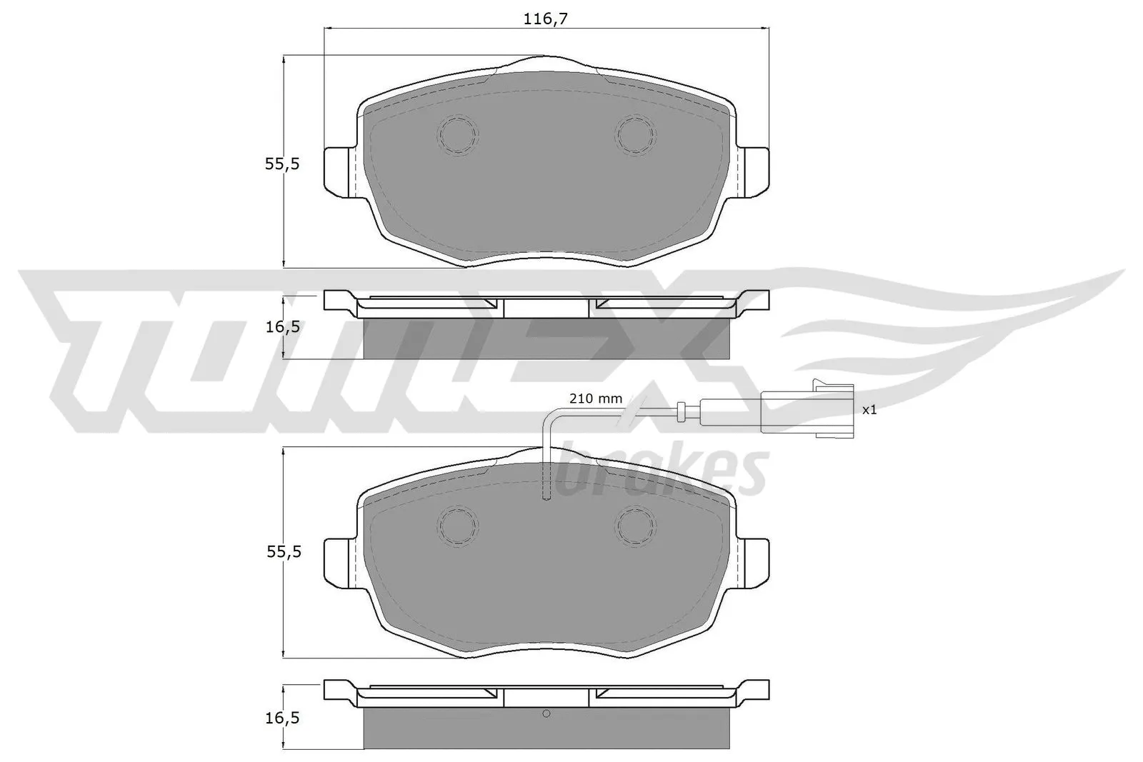 Brake Pad Set, disc brake (TX 16-89)