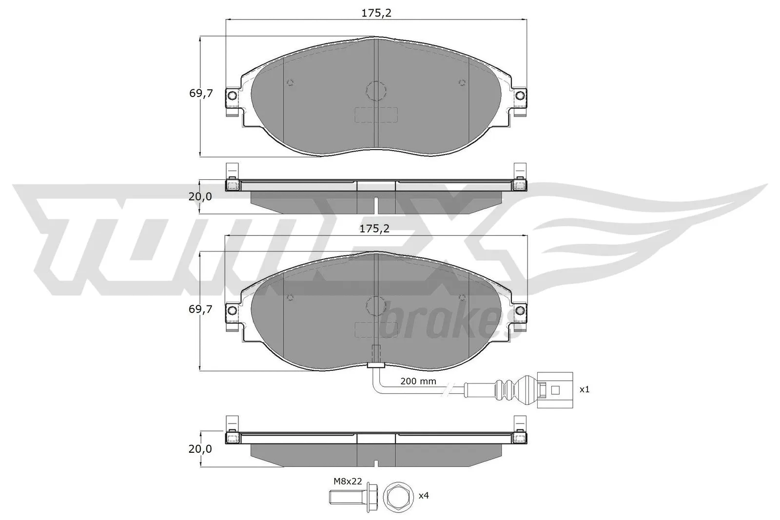 Brake Pad Set, disc brake (TX 16-84)