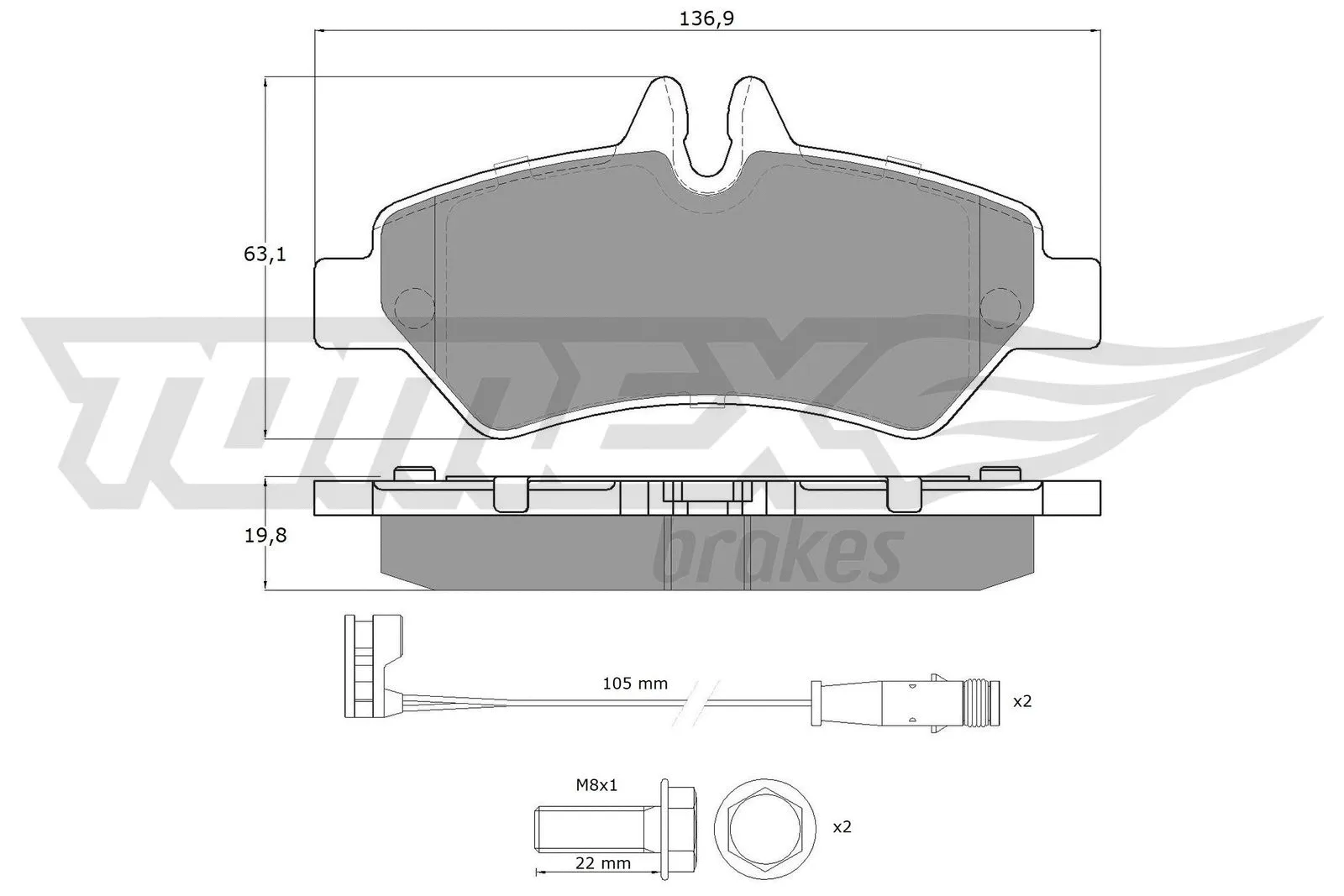 Brake Pad Set, disc brake (TX 14-27)