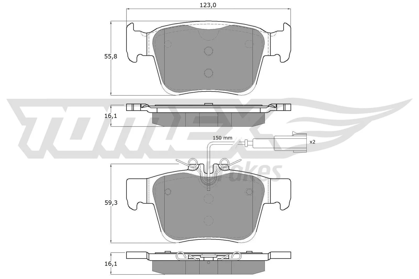 Brake Pad Set, disc brake (TX 18-161)
