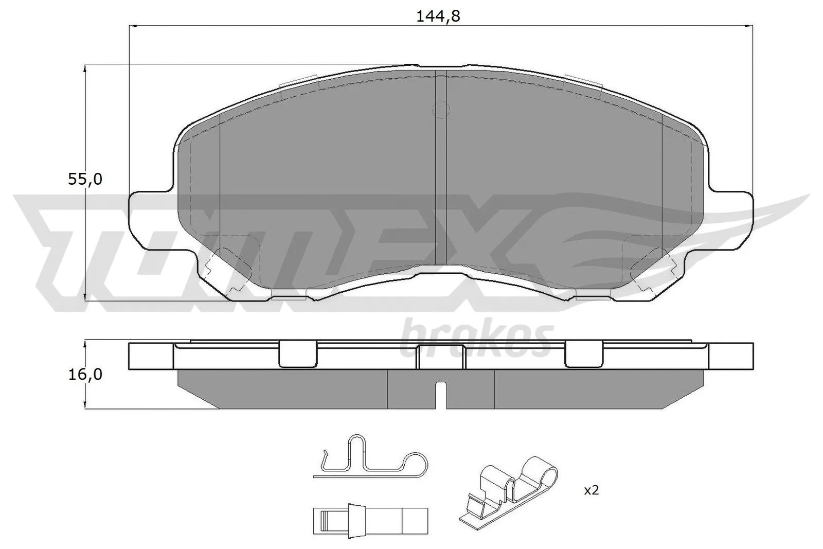 Brake Pad Set, disc brake (TX 15-27)