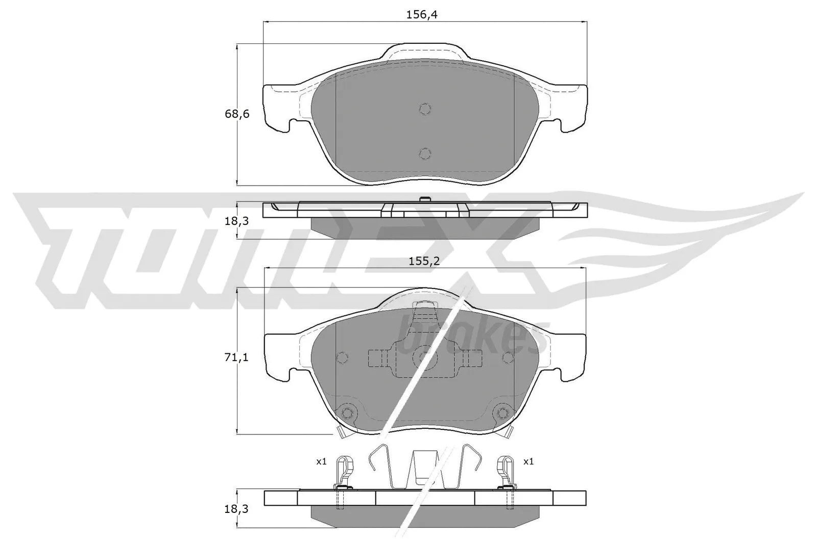 Brake Pad Set, disc brake (TX 13-64)