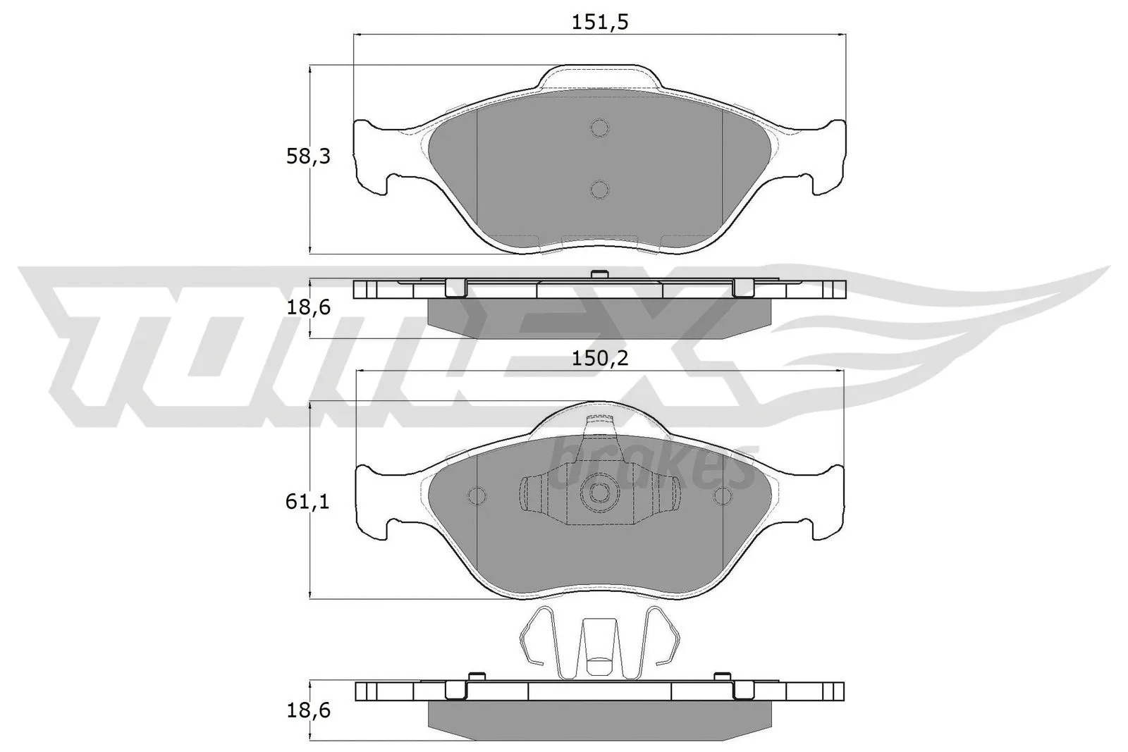 Brake Pad Set, disc brake (TX 12-55)