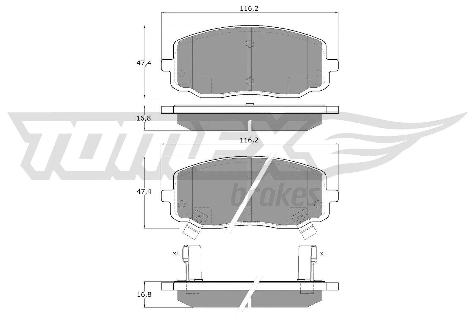 Brake Pad Set, disc brake (TX 15-74)