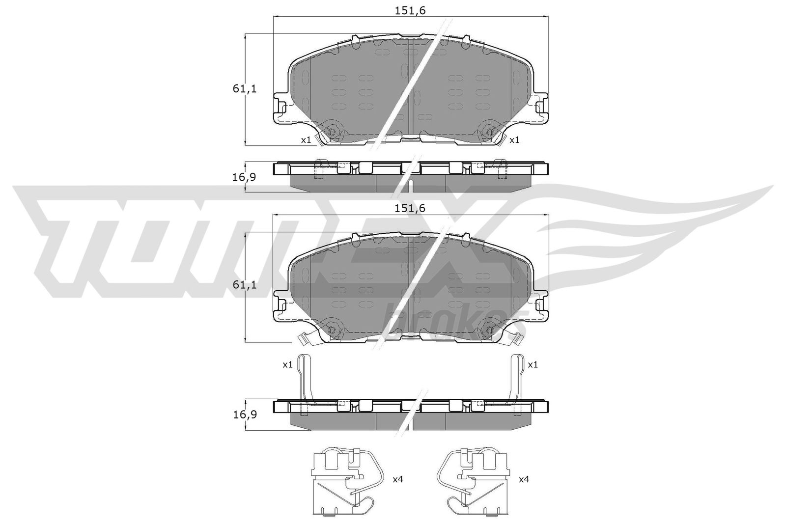Brake Pad Set, disc brake (TX 60-27)