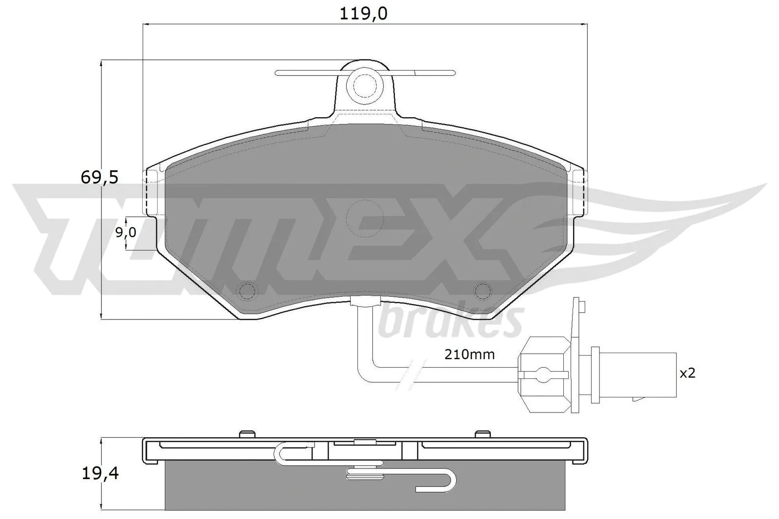 Brake Pad Set, disc brake (TX 13-121)