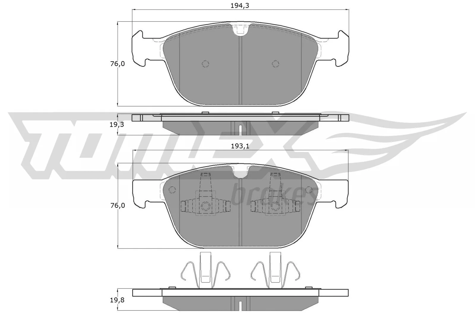 Brake Pad Set, disc brake (TX 16-57)