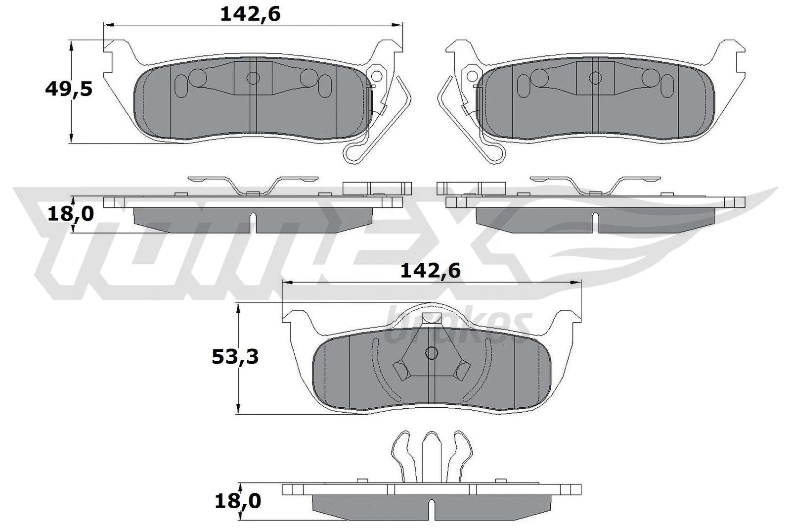 Brake Pad Set, disc brake (TX 15-48)