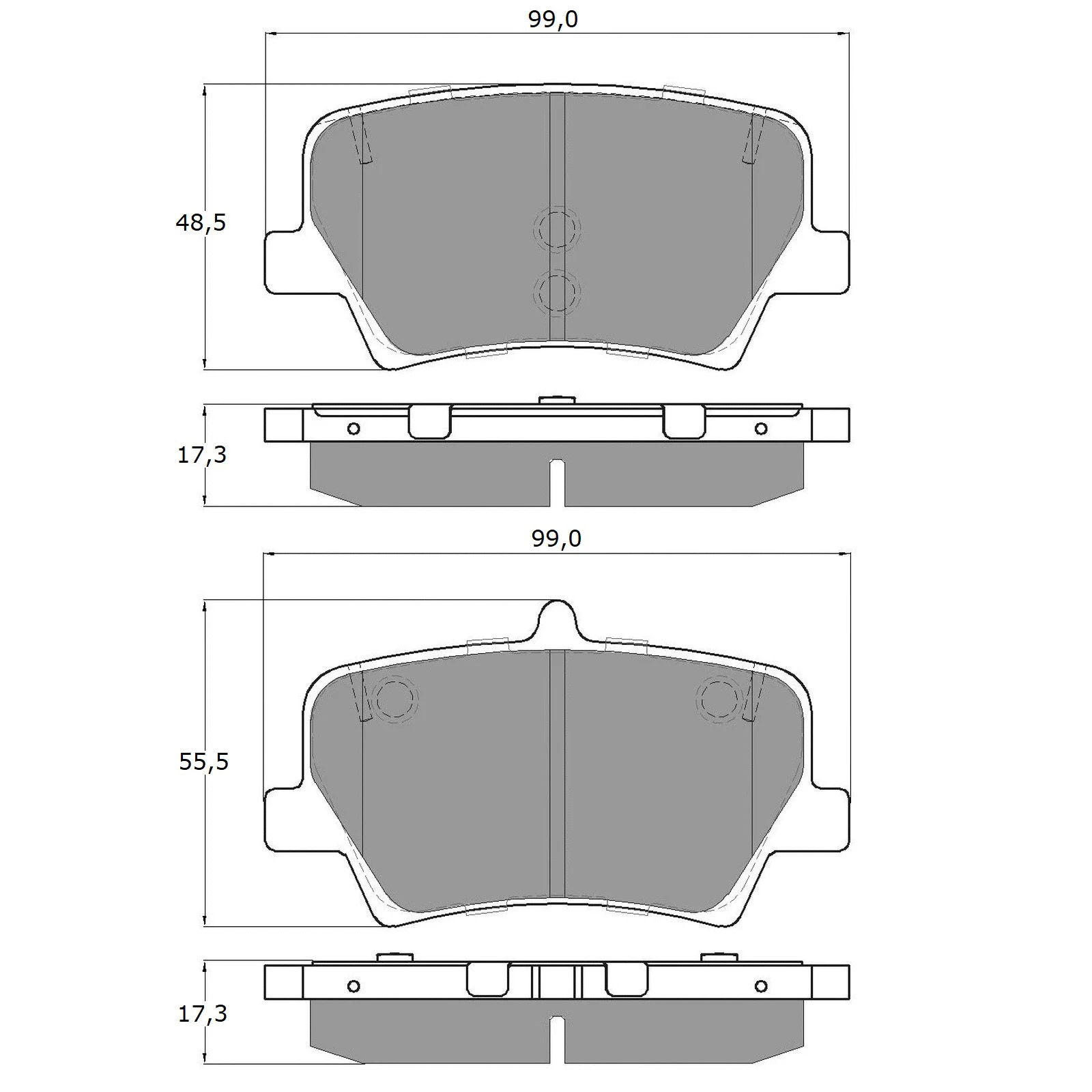 Brake Pad Set, disc brake (TX 19-17)
