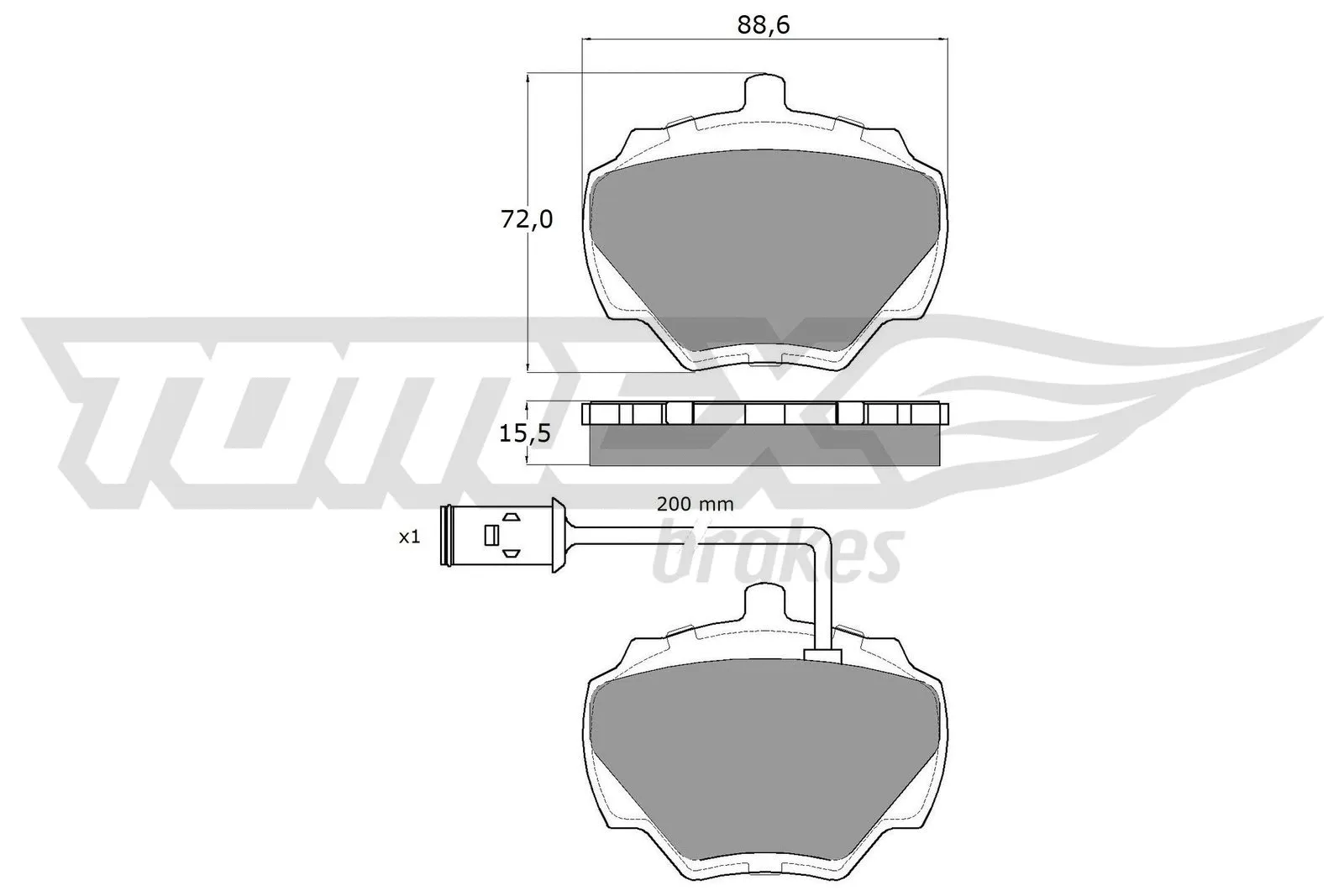 Brake Pad Set, disc brake (TX 15-50)