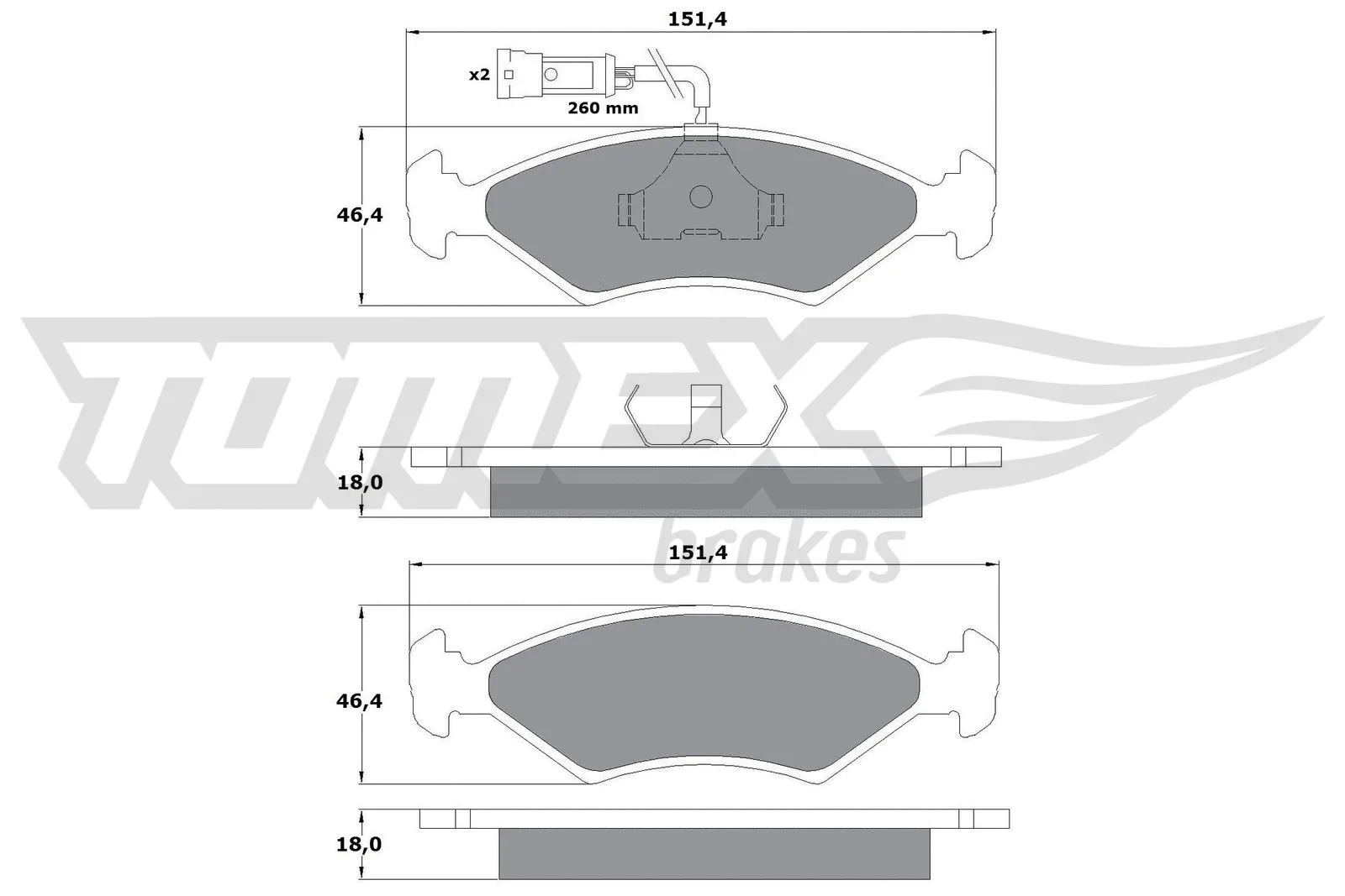 Brake Pad Set, disc brake (TX 10-281)
