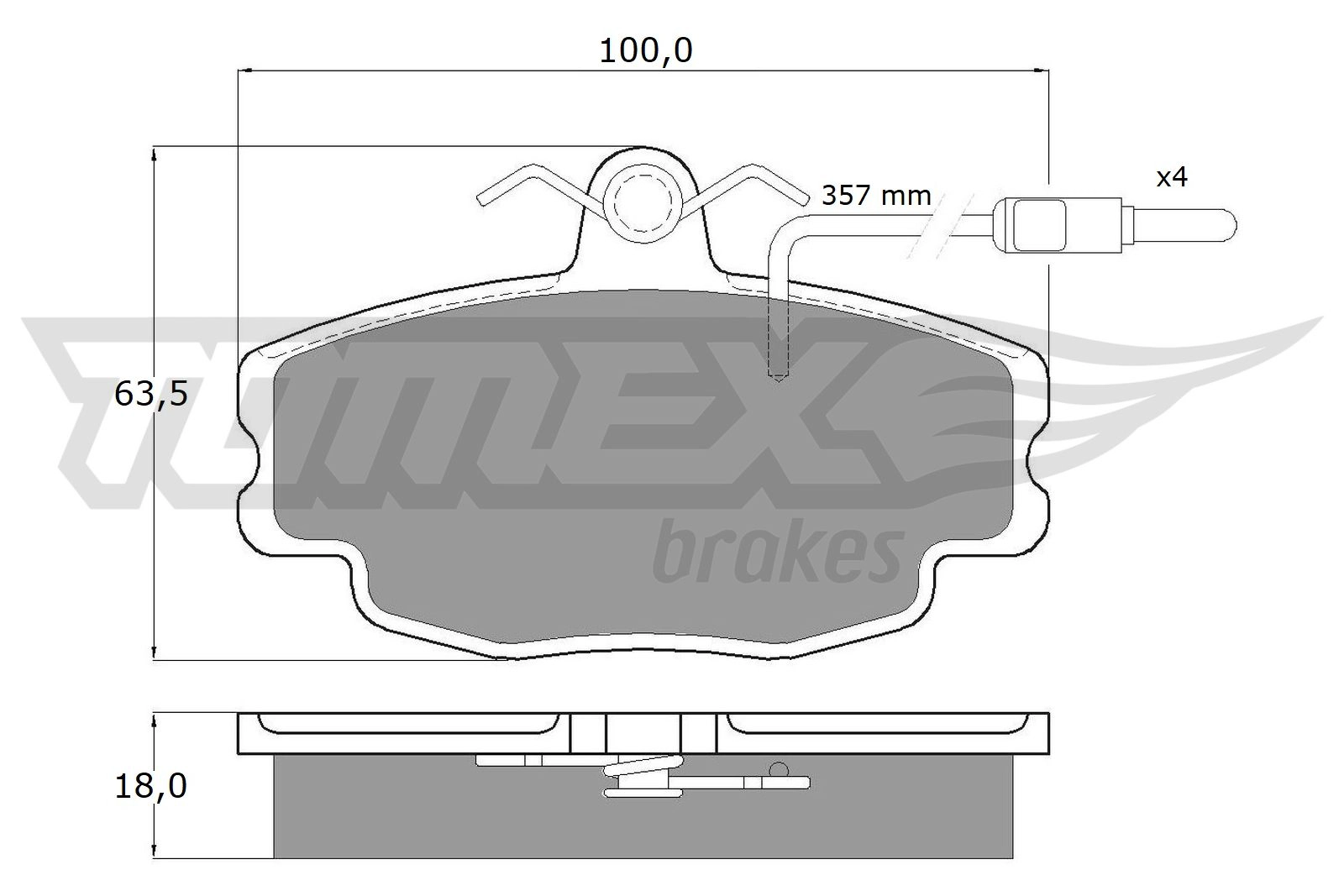 Brake Pad Set, disc brake (TX 10-481)
