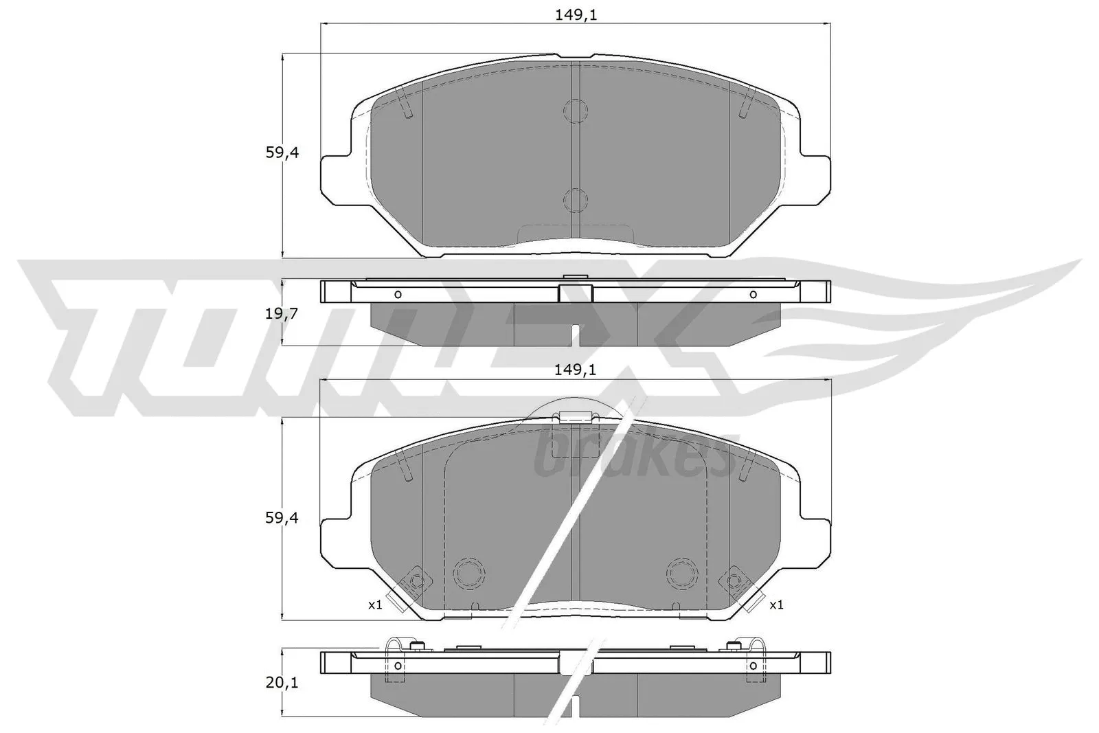 Brake Pad Set, disc brake (TX 19-59)