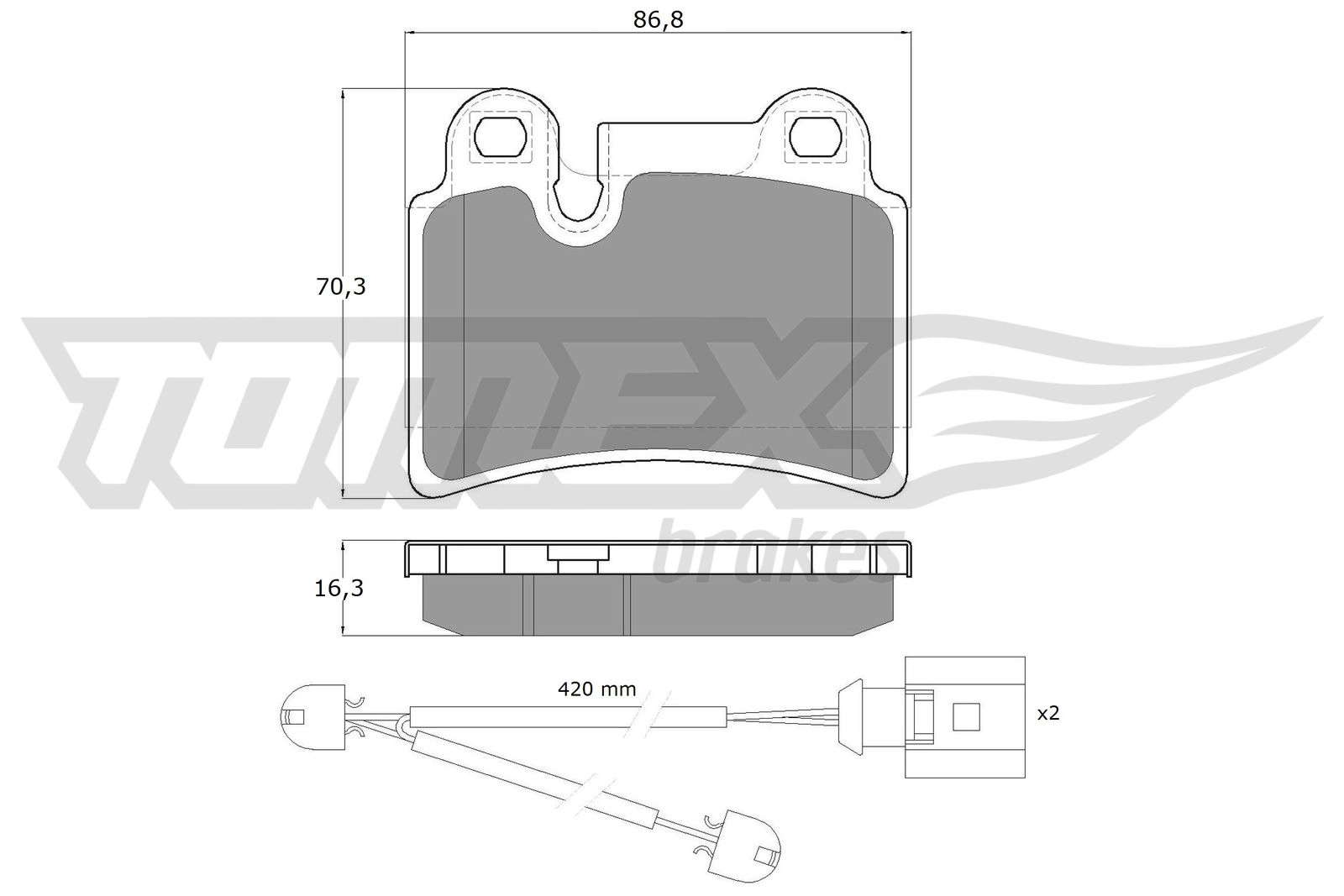 Brake Pad Set, disc brake (TX 16-21)