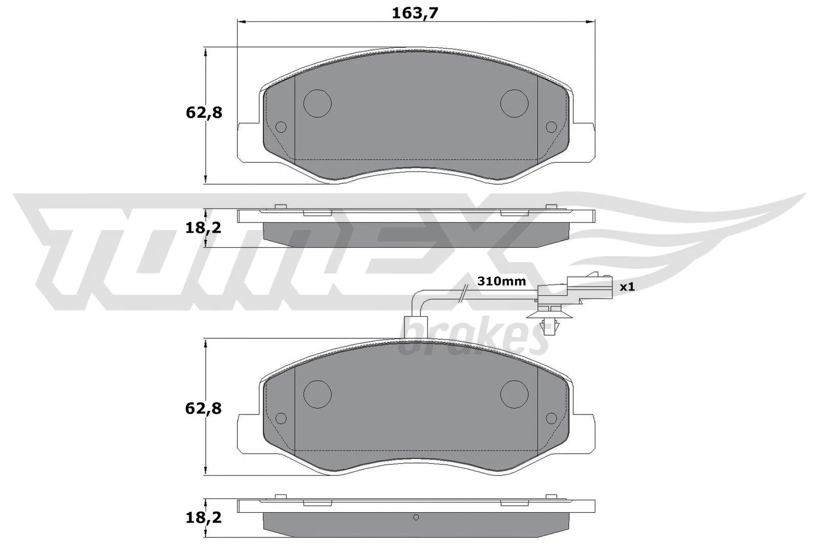Brake Pad Set, disc brake (TX 16-49)