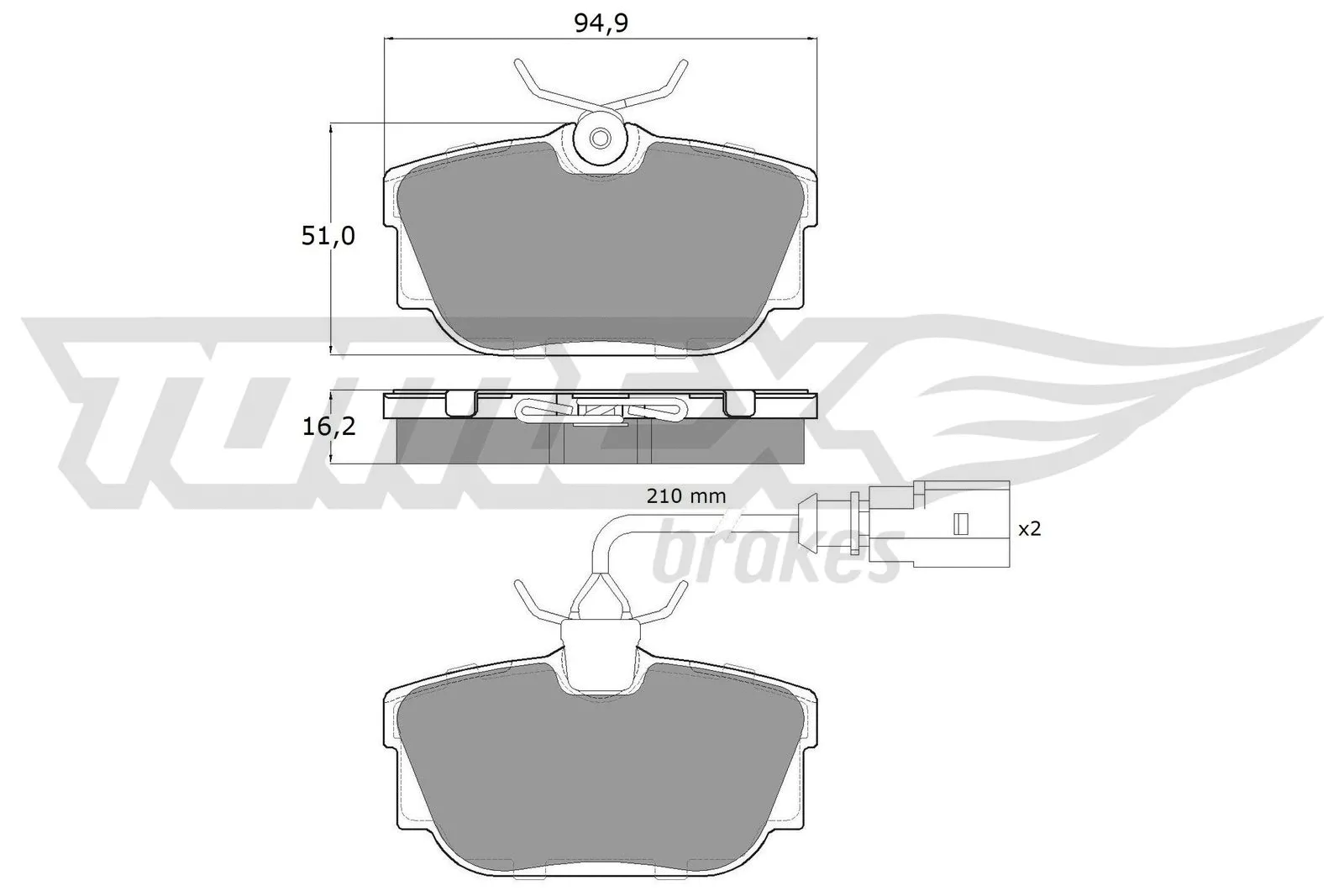 Brake Pad Set, disc brake (TX 13-901)