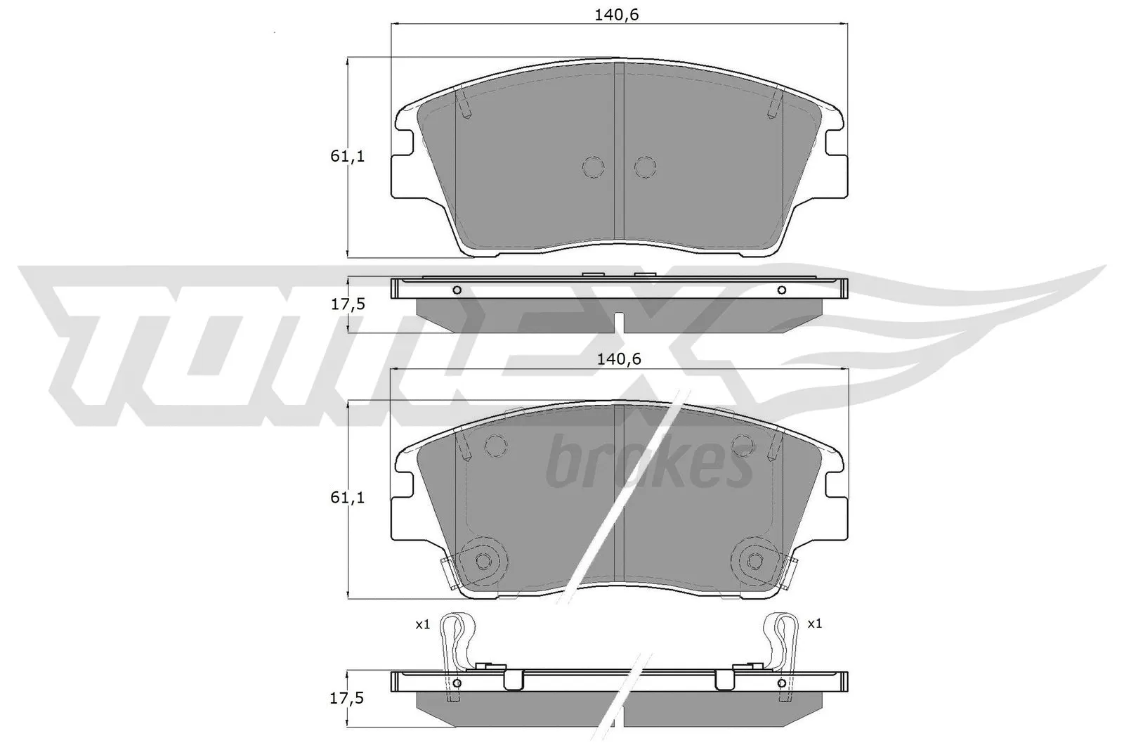 Brake Pad Set, disc brake (TX 18-67)