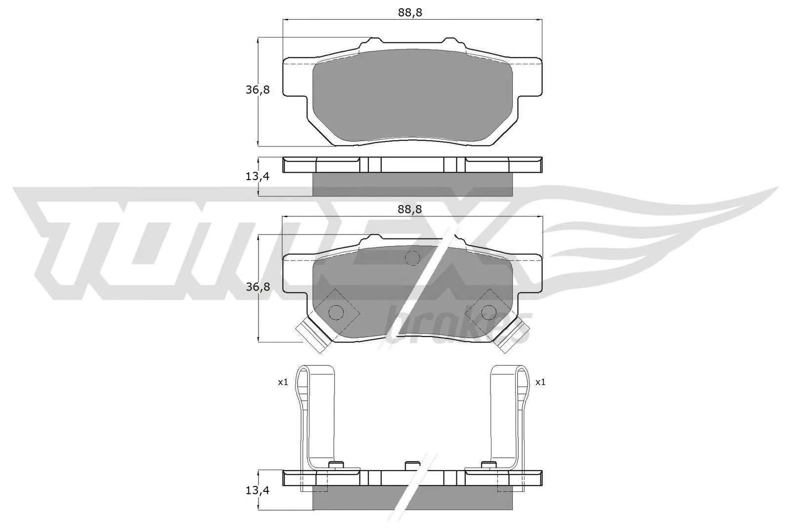 Brake Pad Set, disc brake (TX 10-99)