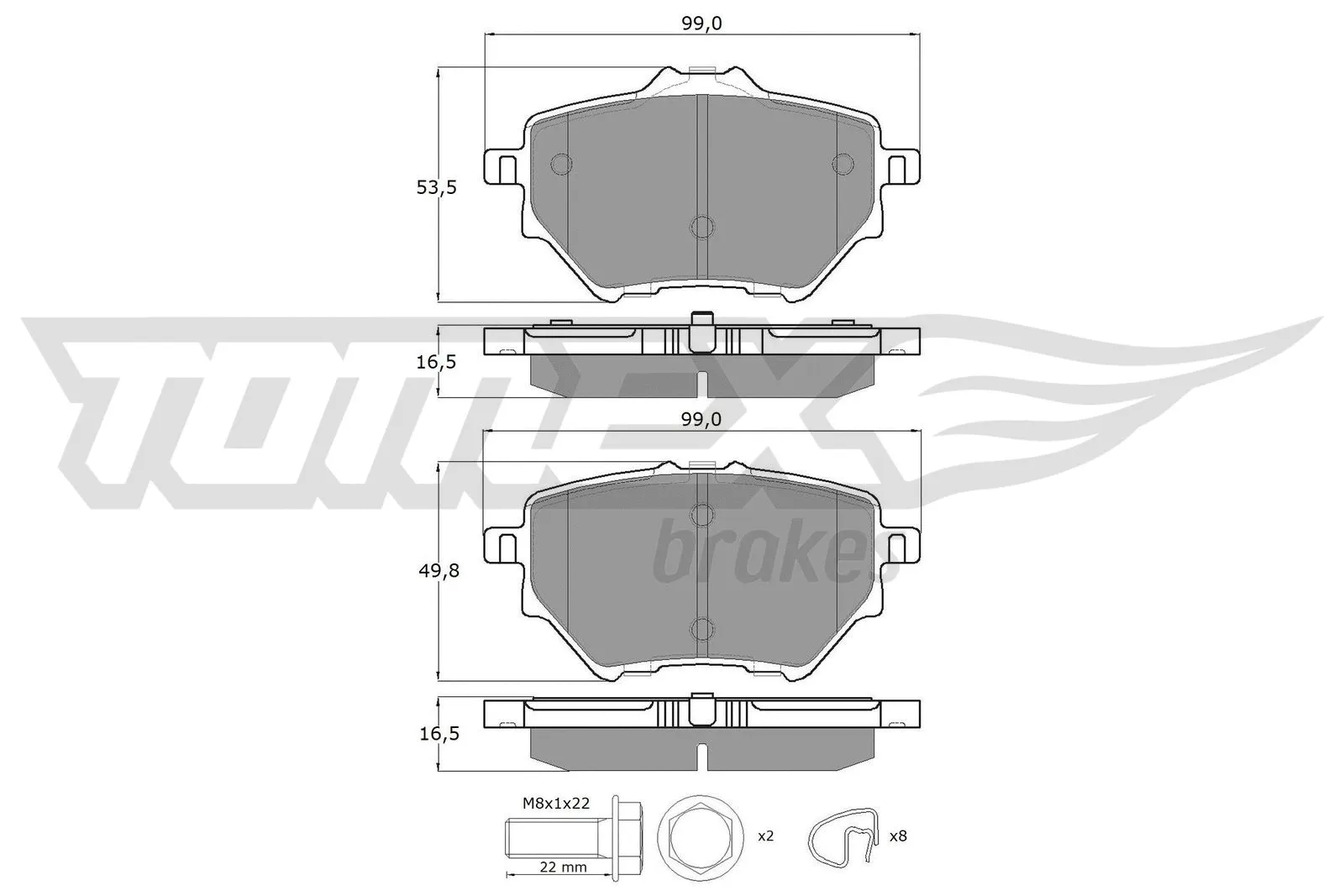 Brake Pad Set, disc brake (TX 18-36)
