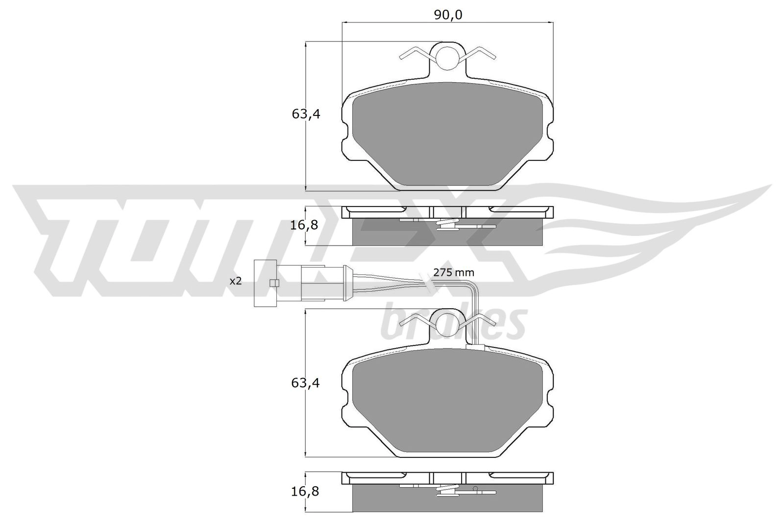 Brake Pad Set, disc brake (TX 10-61)