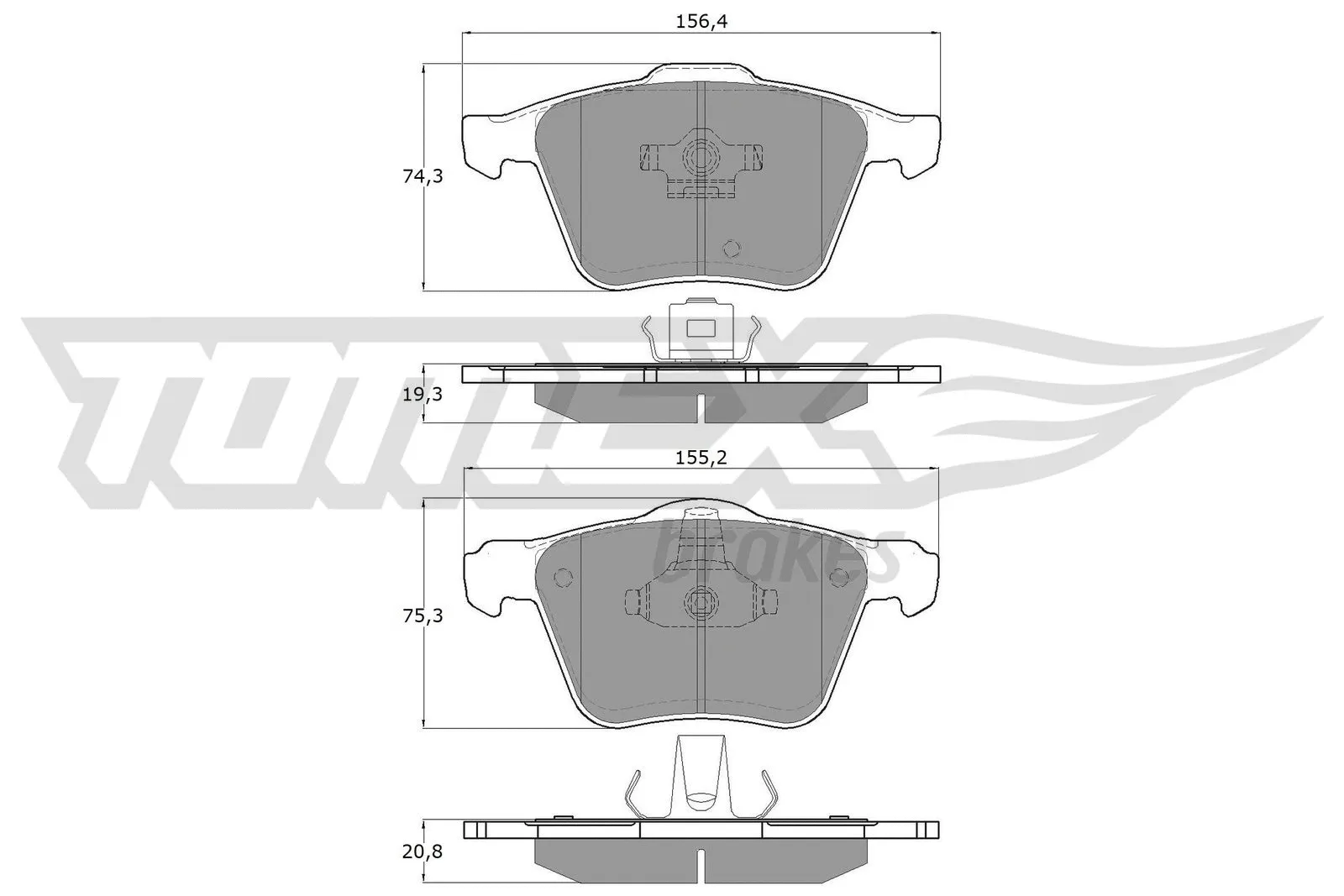 Brake Pad Set, disc brake (TX 14-06)