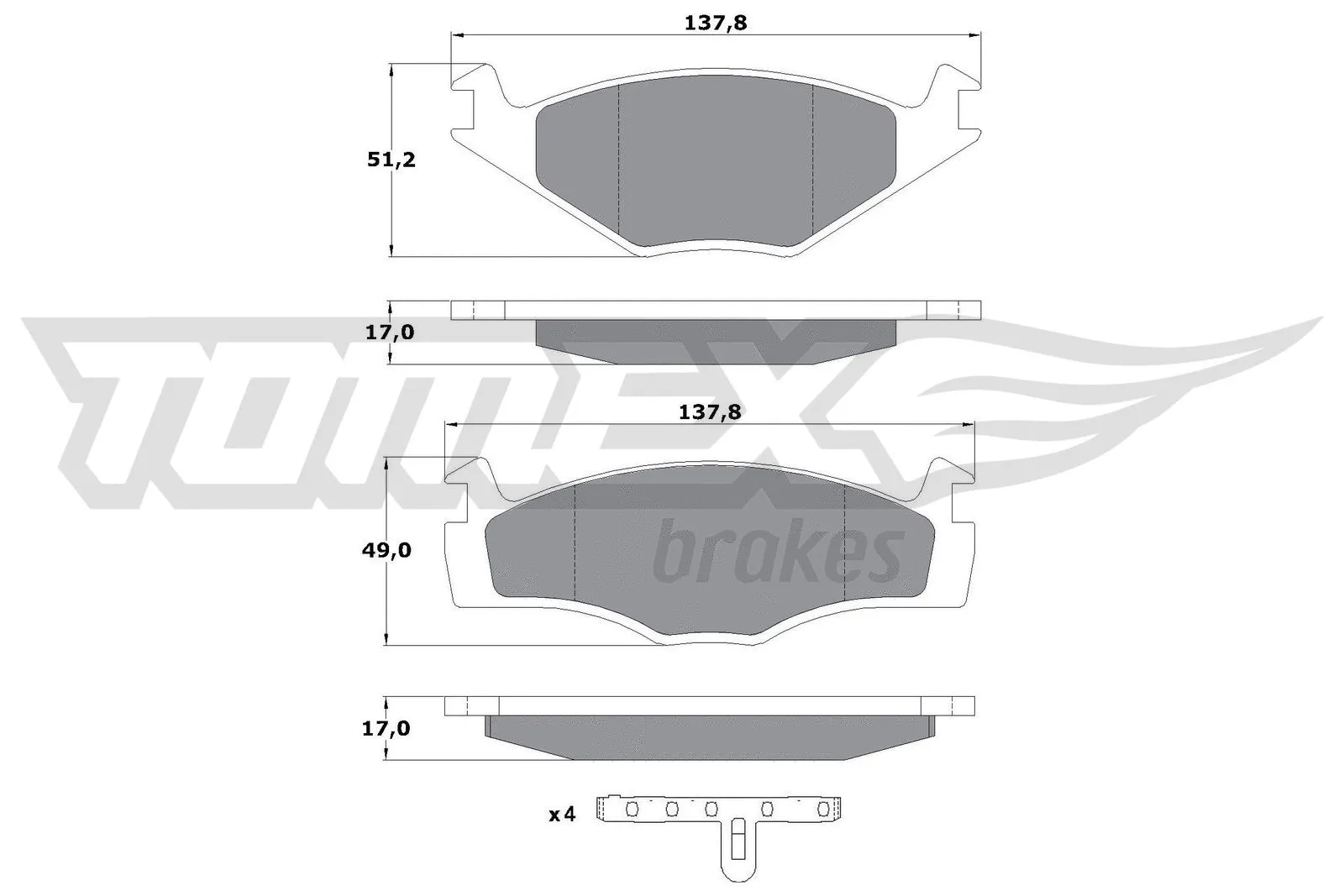 Brake Pad Set, disc brake (TX 10-141)