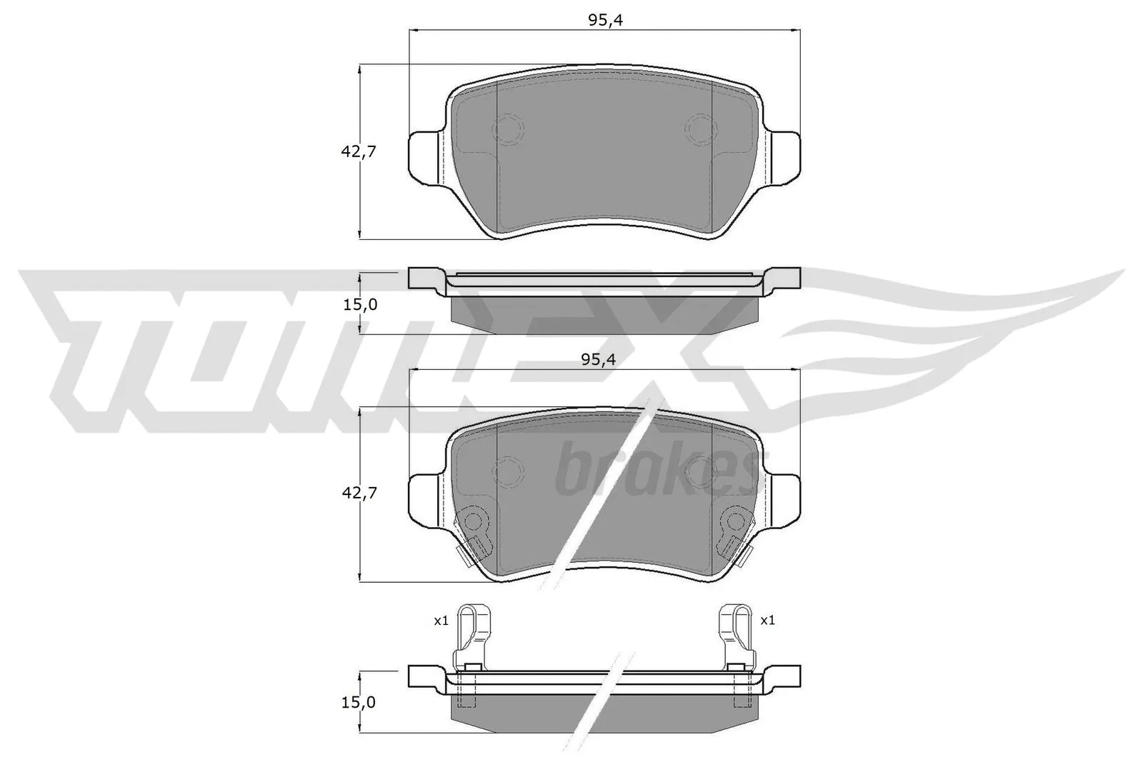 Brake Pad Set, disc brake (TX 12-97)