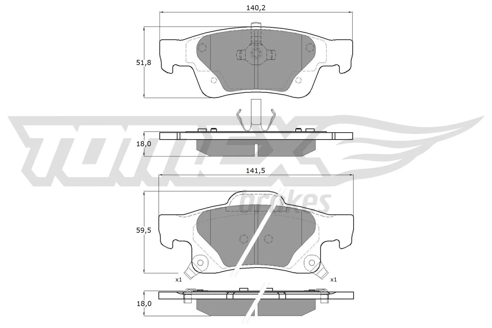 Brake Pad Set, disc brake (TX 16-91)