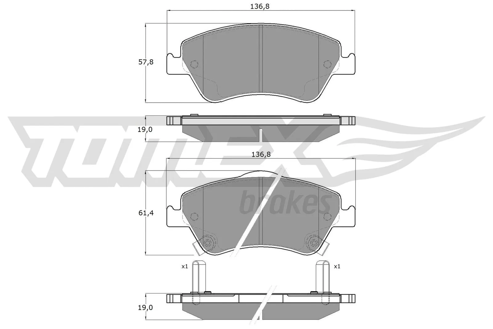 Brake Pad Set, disc brake (TX 16-45)