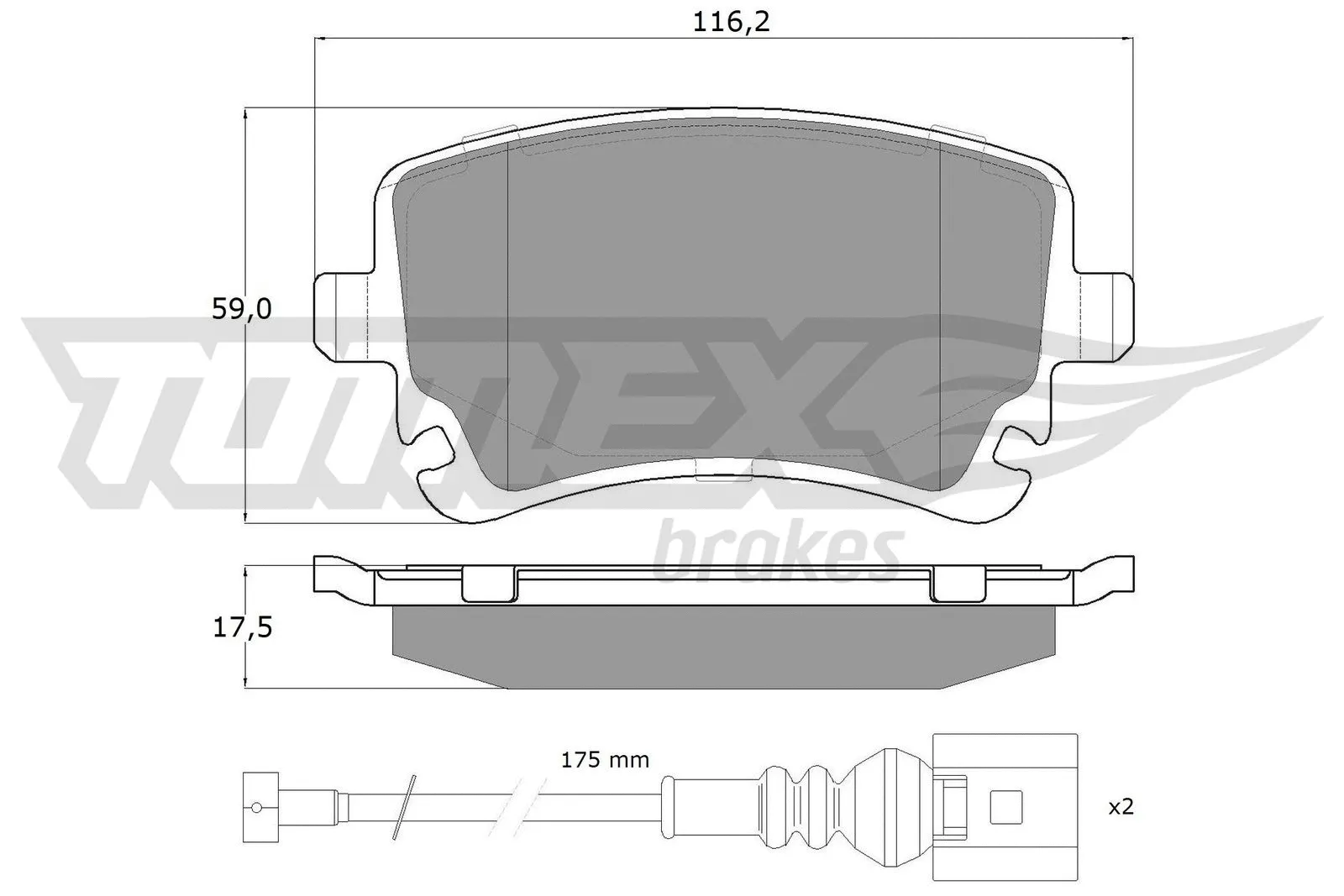 Brake Pad Set, disc brake (TX 13-96)