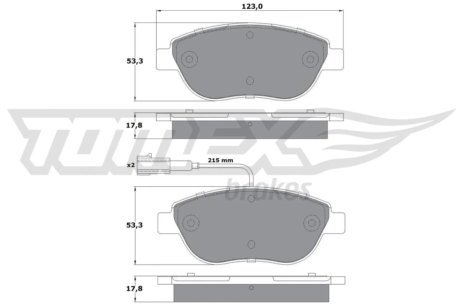 Brake Pad Set, disc brake (TX 12-482)