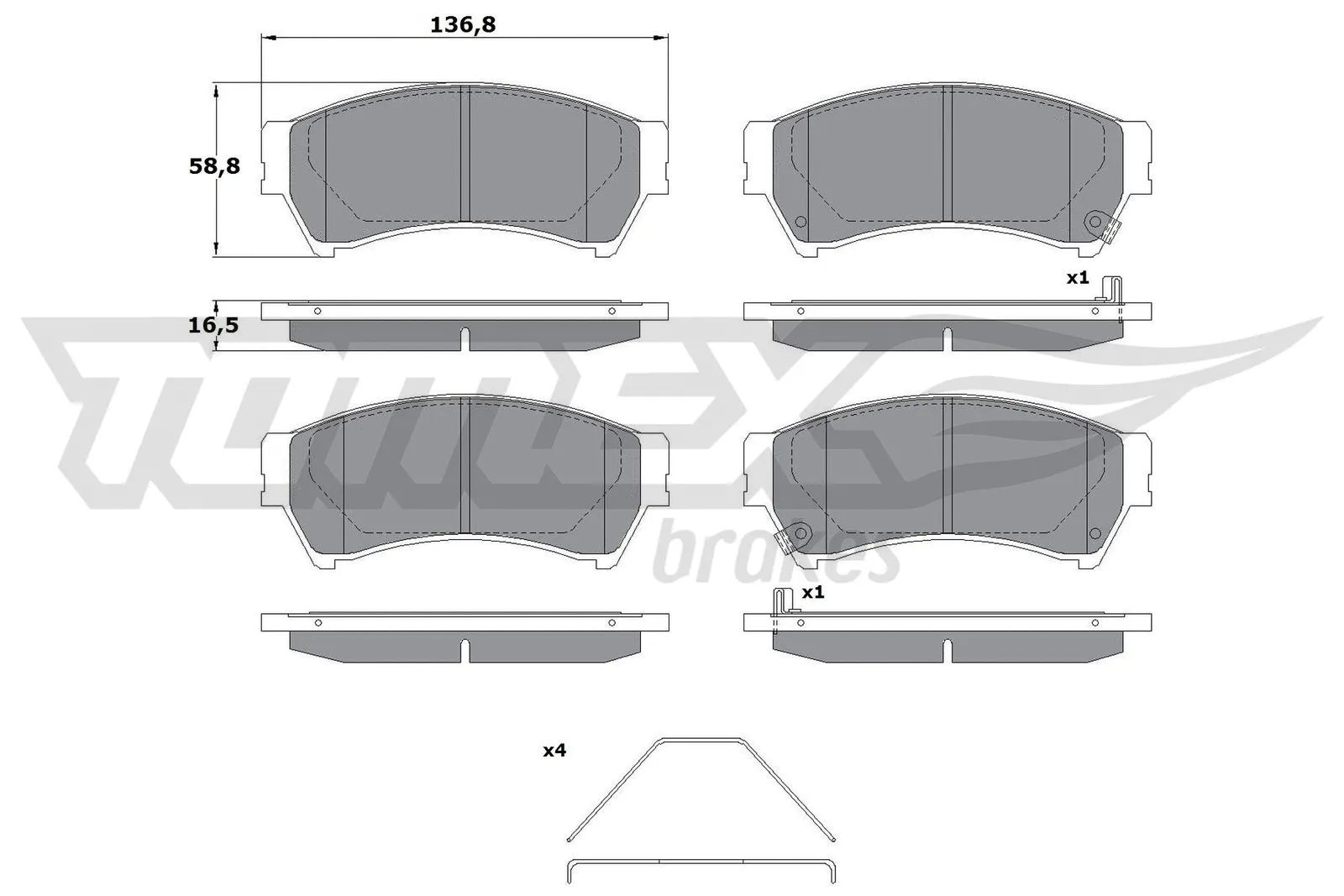 Brake Pad Set, disc brake (TX 17-40)