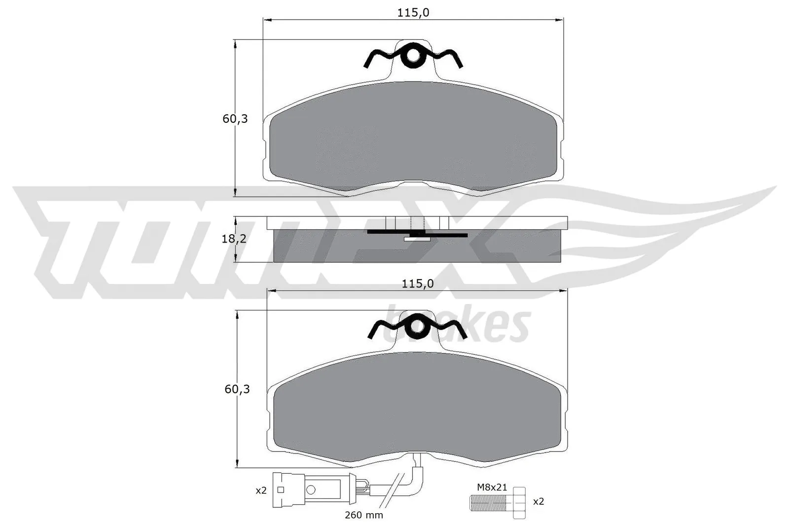Brake Pad Set, disc brake (TX 10-271)