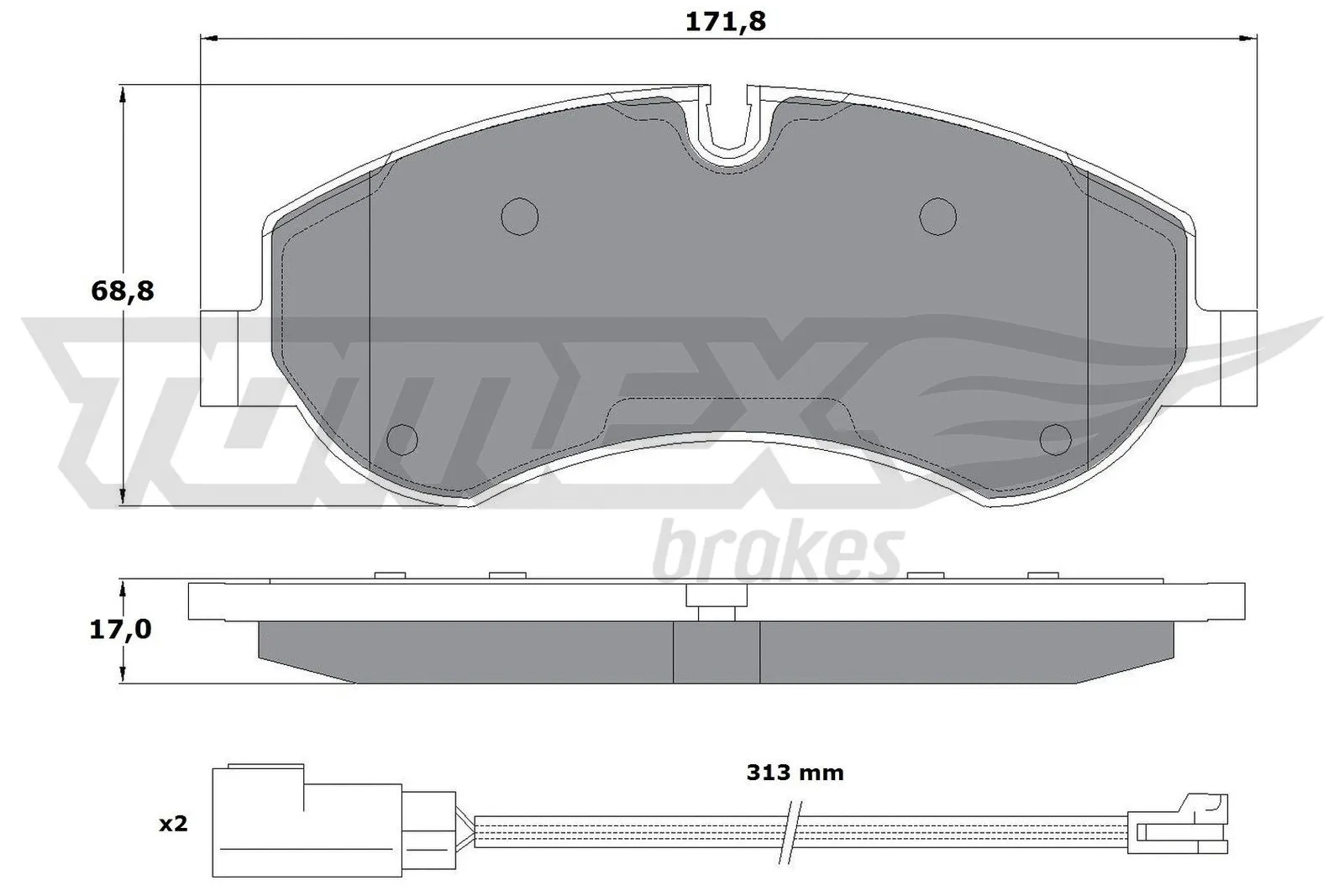 Brake Pad Set, disc brake (TX 16-95)