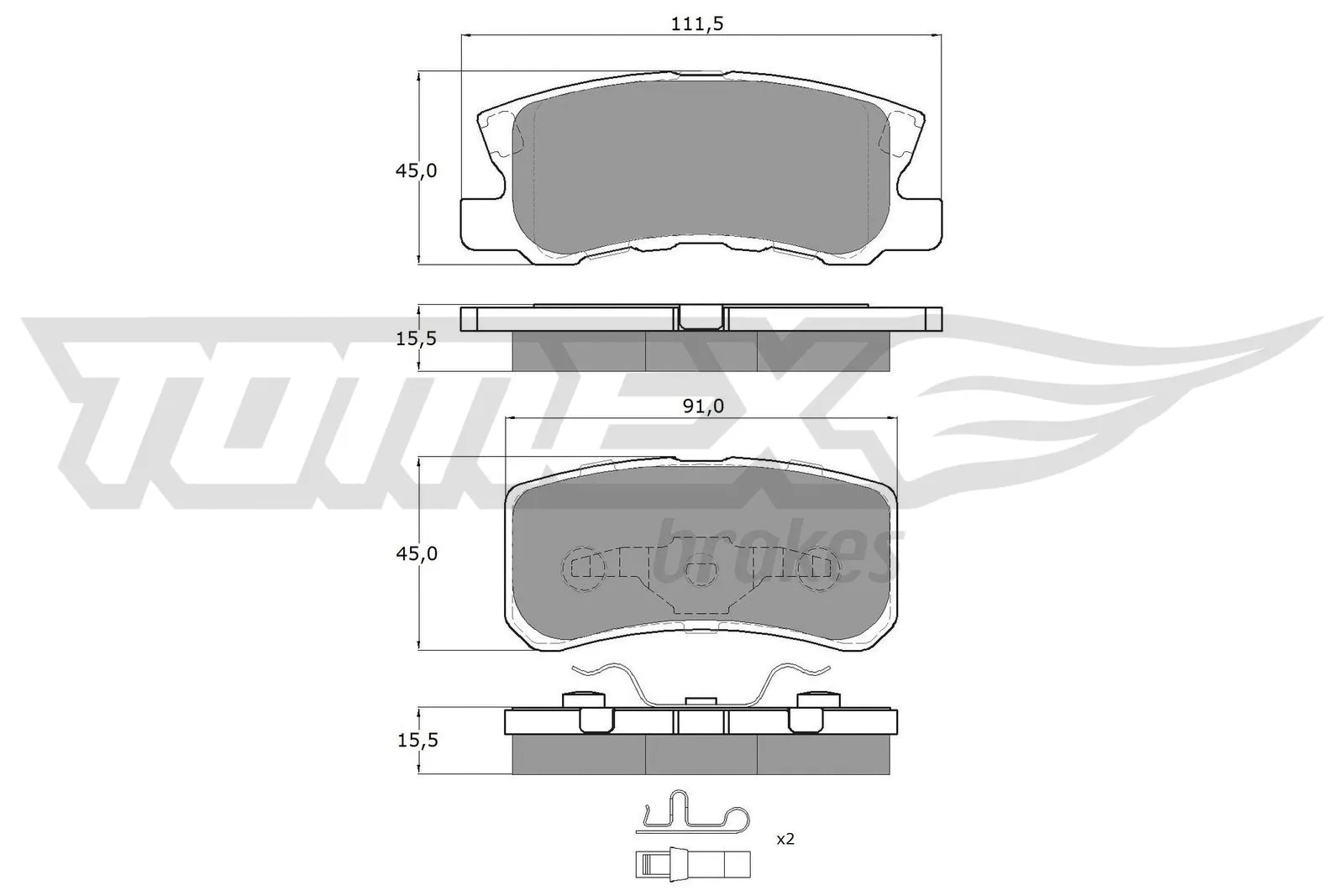 Brake Pad Set, disc brake (TX 15-04)