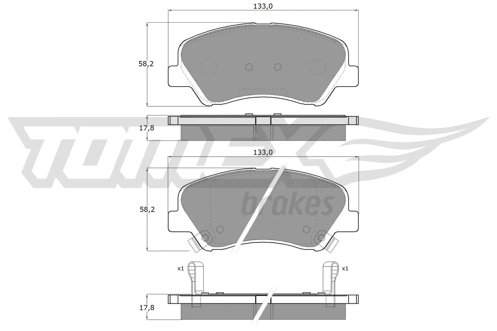 Brake Pad Set, disc brake (TX 17-85)
