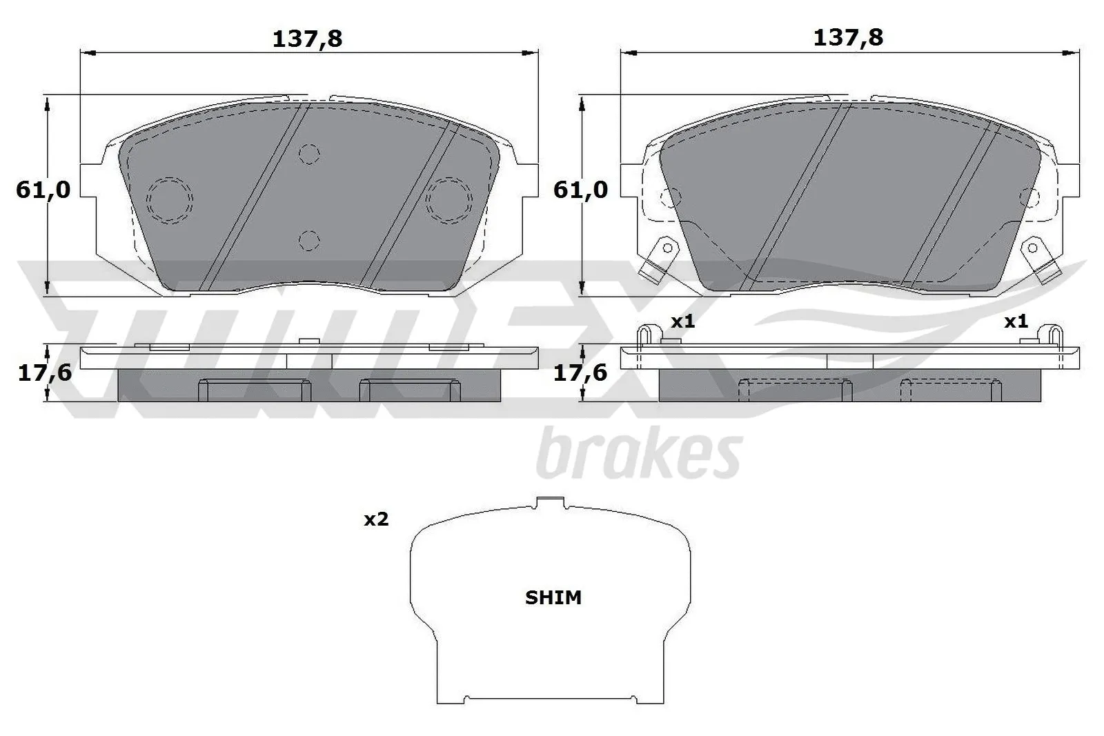Brake Pad Set, disc brake (TX 17-47)
