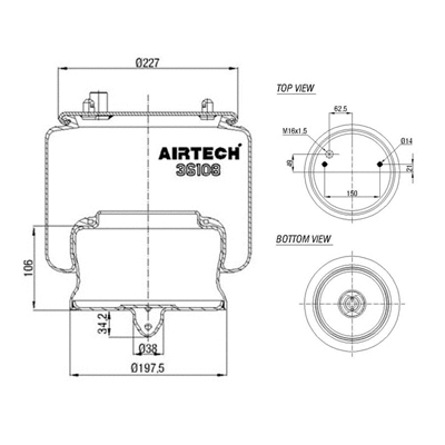 Bellow, air suspension (262.584)