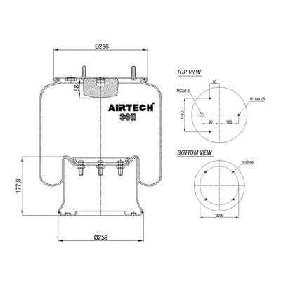 Bellow, air suspension (262.518)